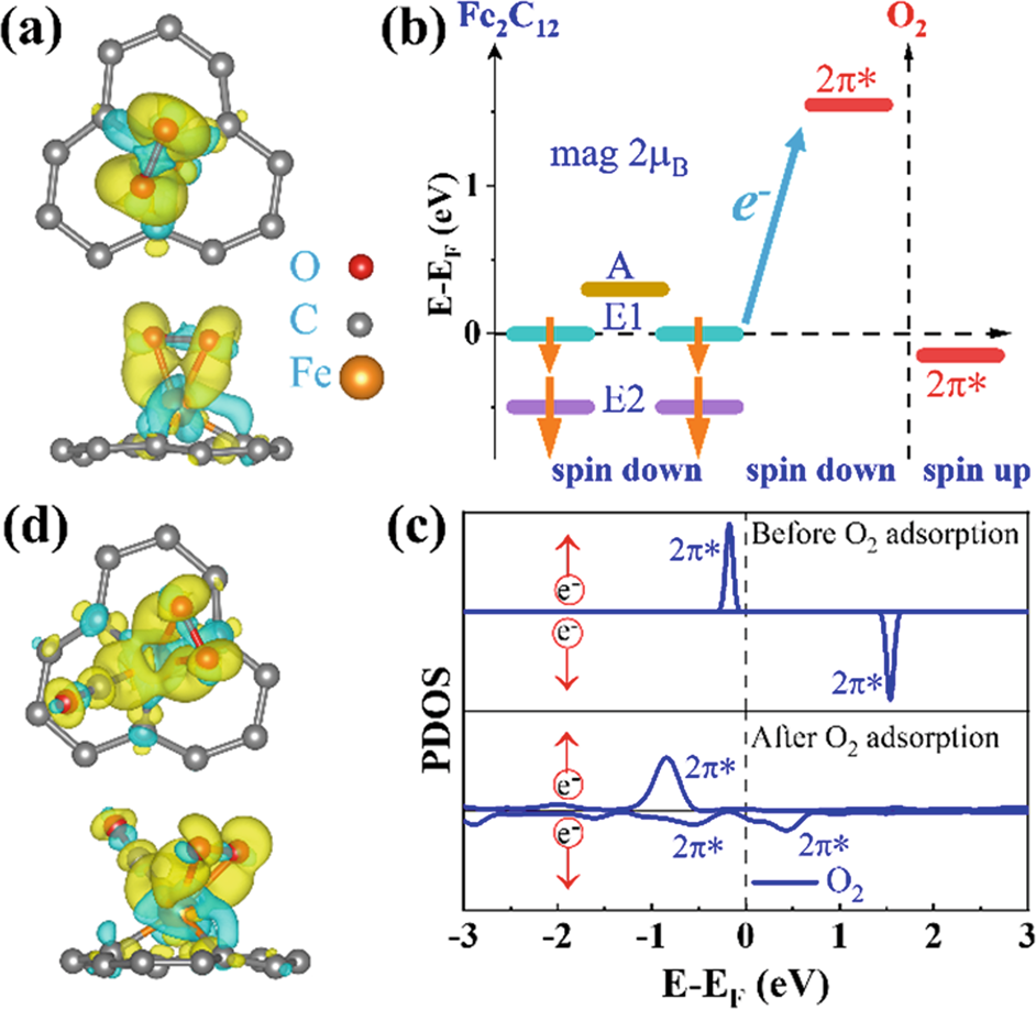 Fig. 5: Intrinsic reactivity of 2D-Fe2C12.