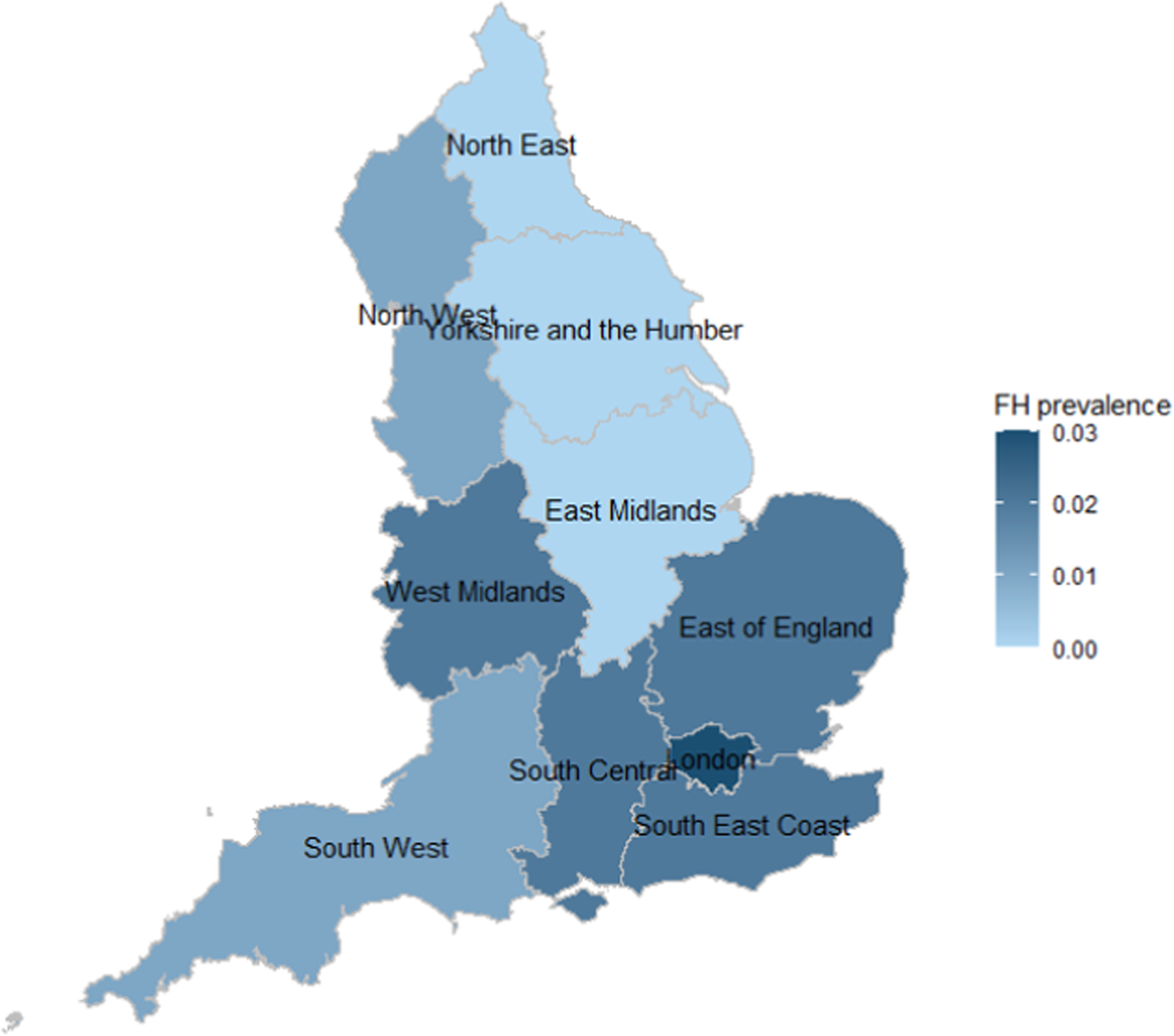 Fig. 1: Map of familial hypercholesterolaemia prevalence.