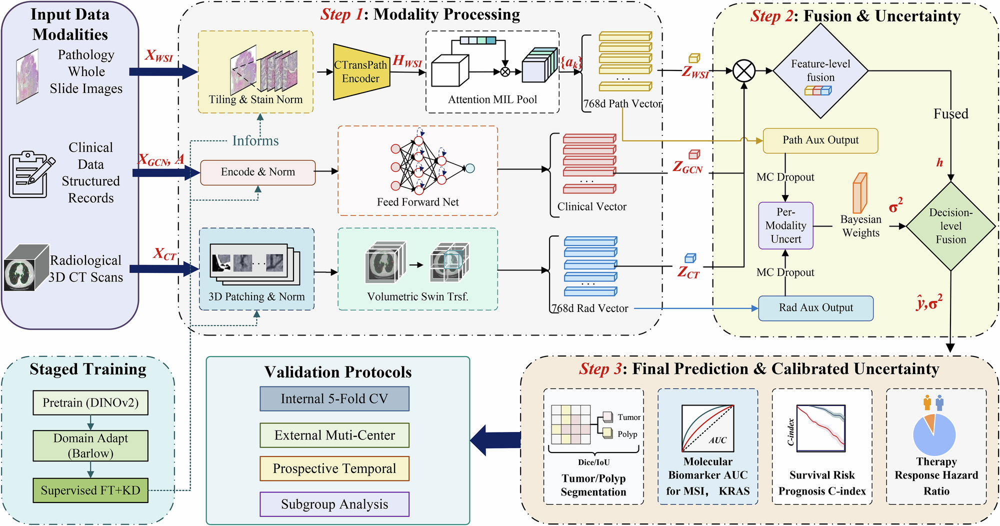 Fig. 5: Overview of the three-stage multimodal prognosis framework.