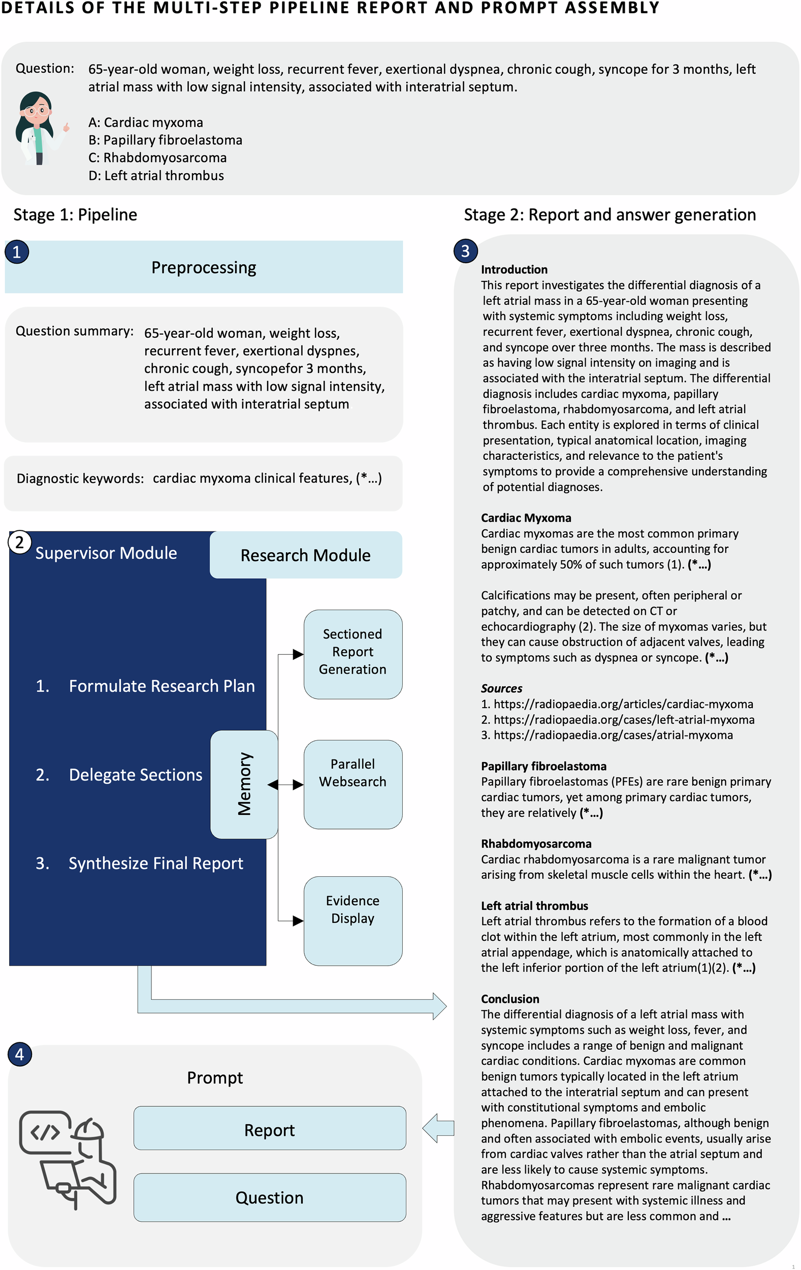 Fig. 2: Representative example of the RaR process for a radiology question answering item.