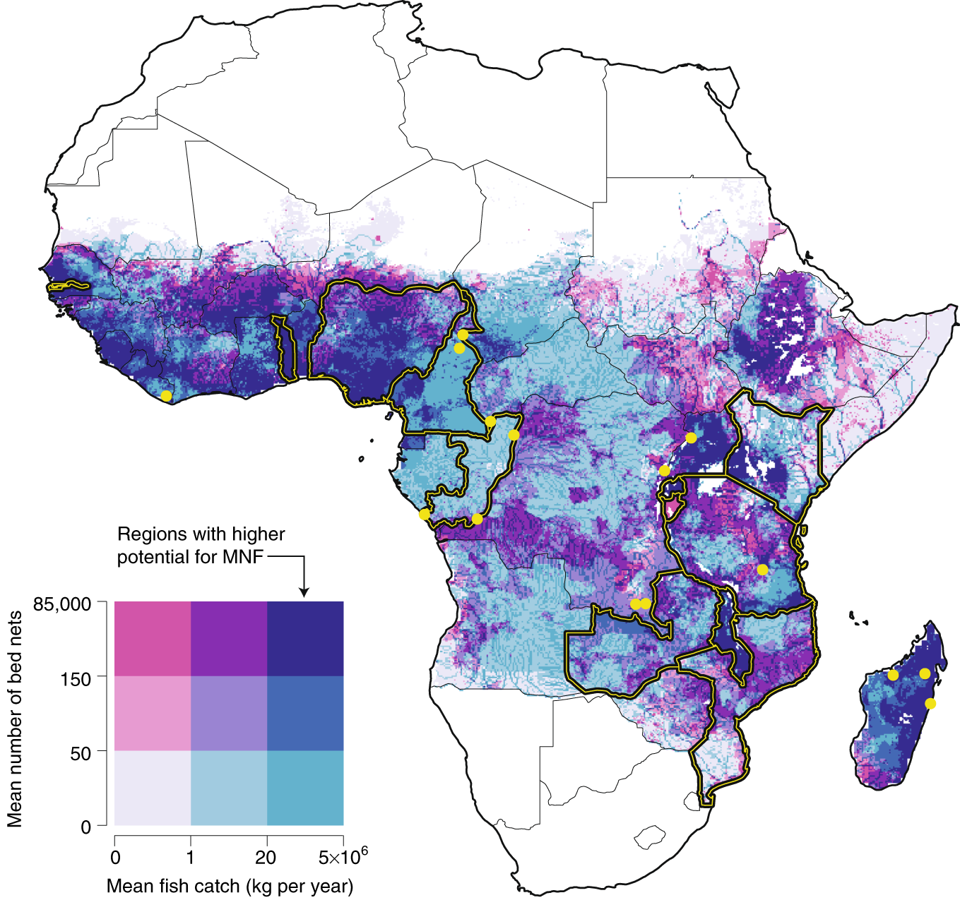 Maps and metrics of insecticide-treated net access, use, and nets