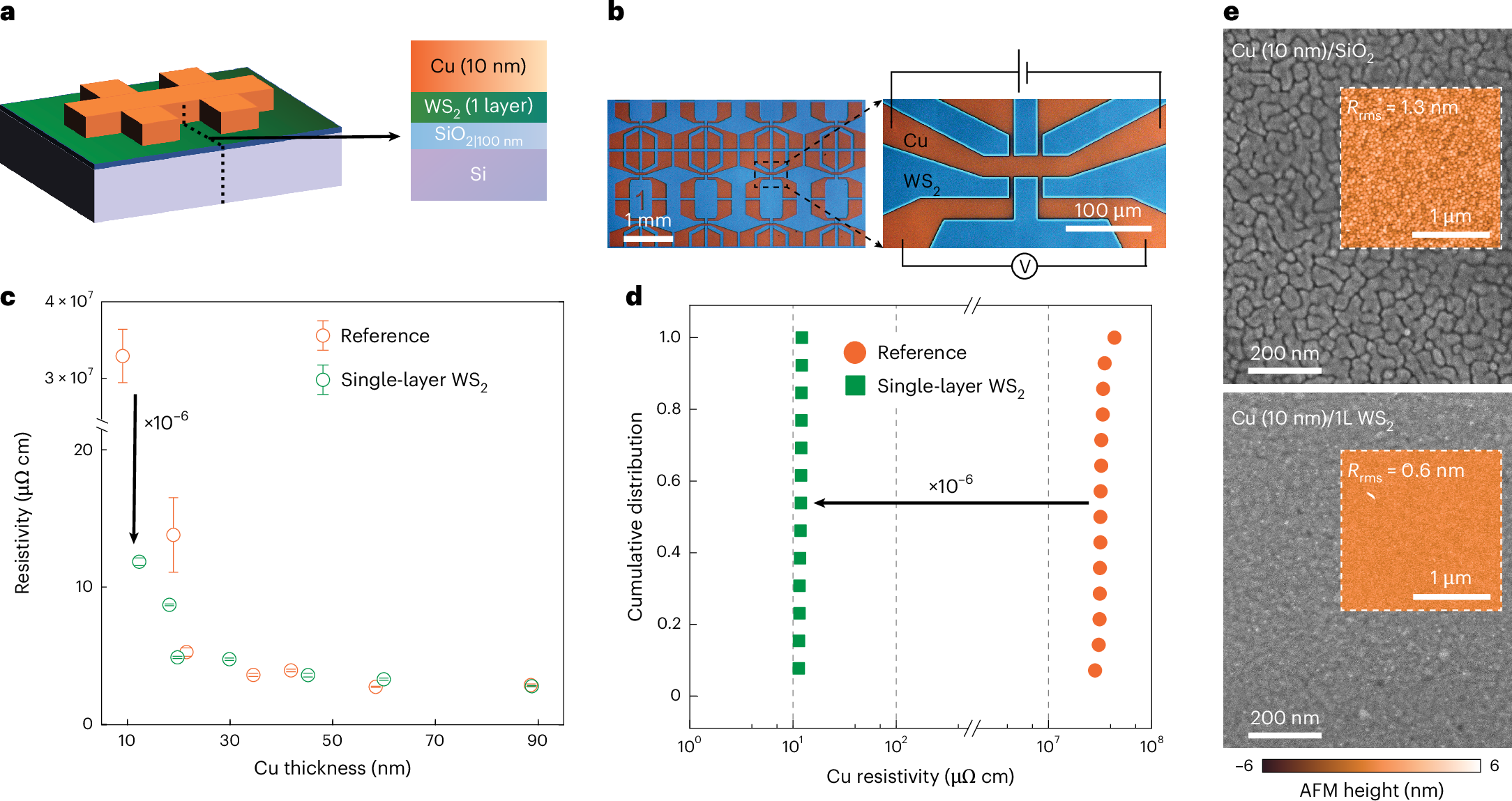 Fig. 3: Liner properties of the WS2 film.