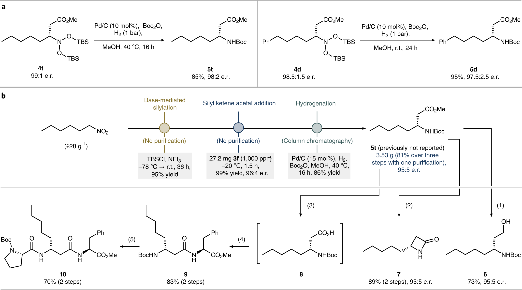 Fig. 6: Further functionalizations of nitroso acetal products 4d and 4t.