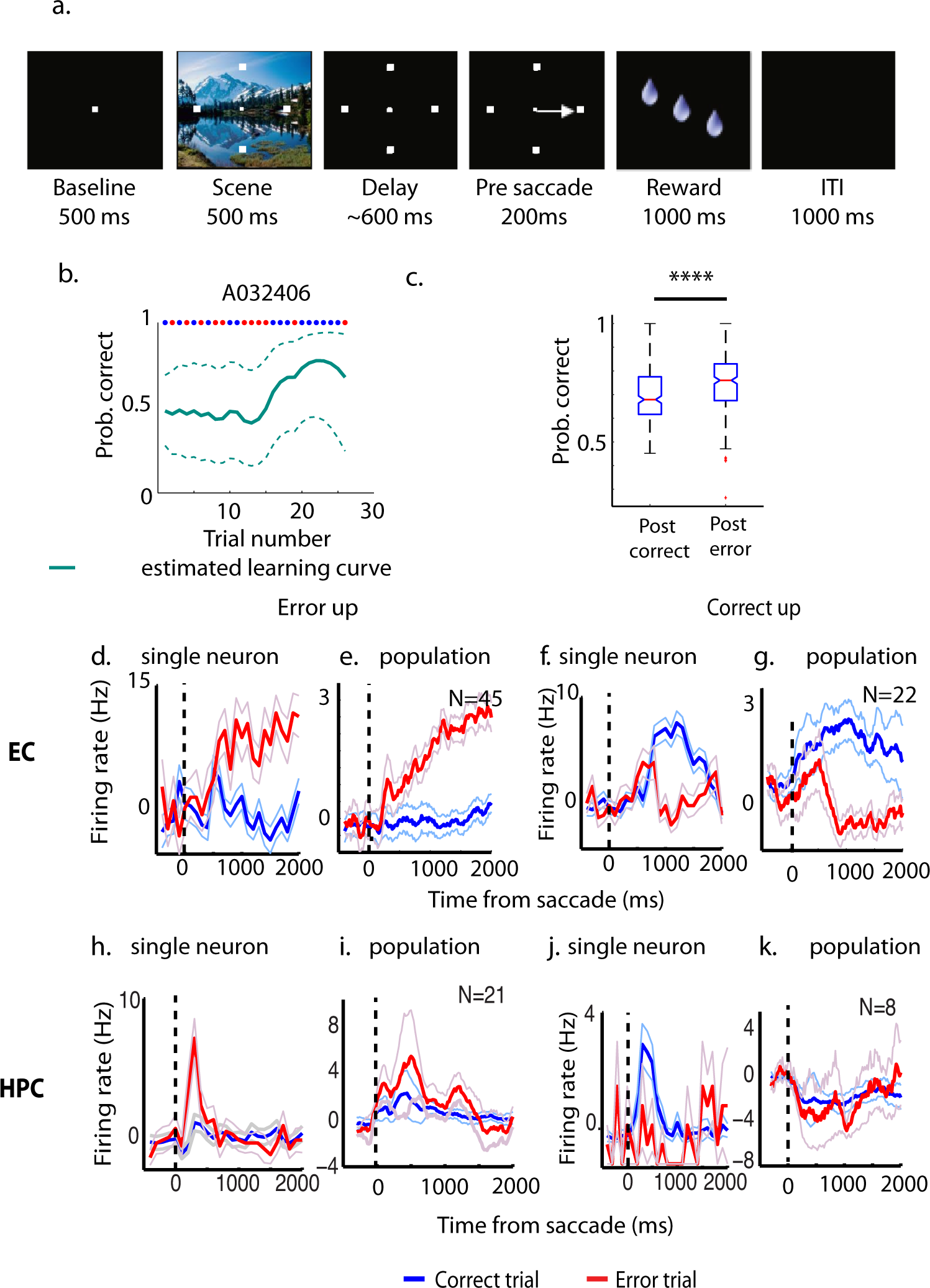 The contributions of entorhinal cortex and hippocampus to error driven  learning | Communications Biology