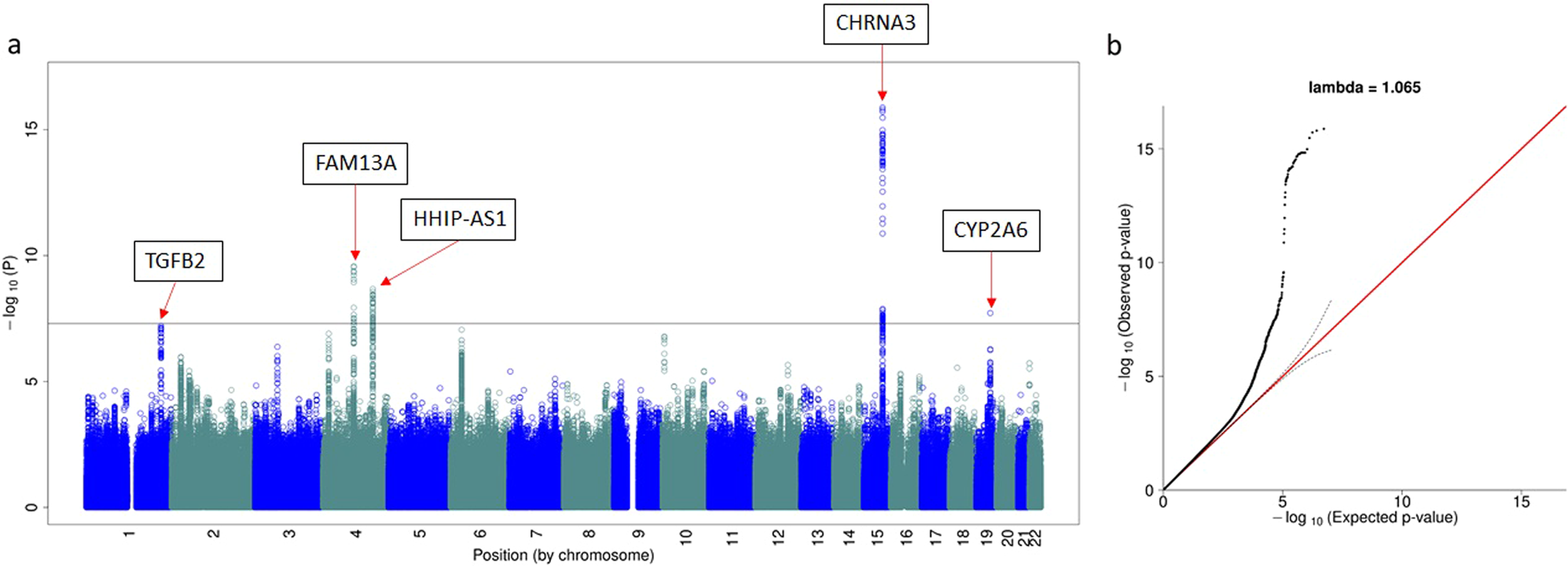 Fig. 4: Meta-analysis results for replication of GWAS hits for COPD.