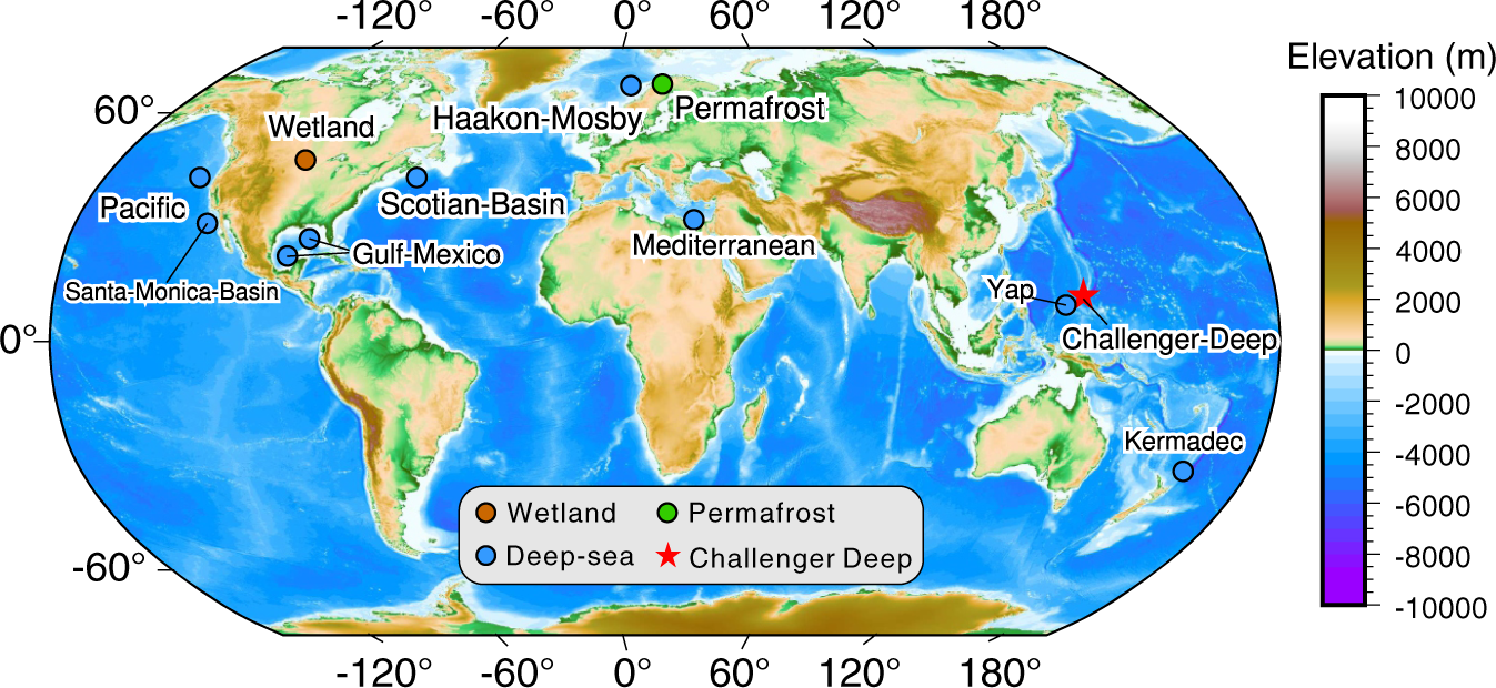 deep ocean trenches map