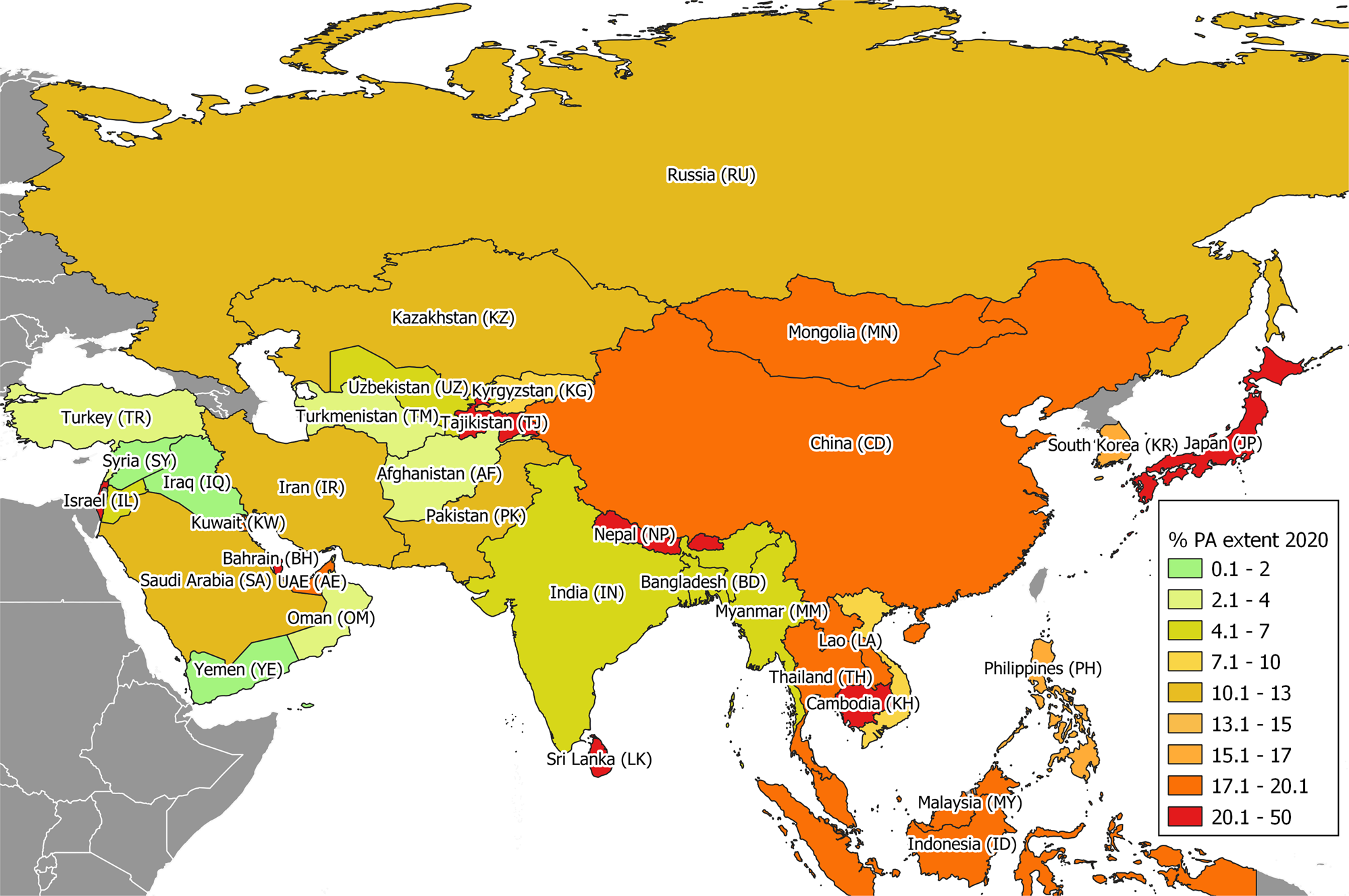 political map of asia 2022