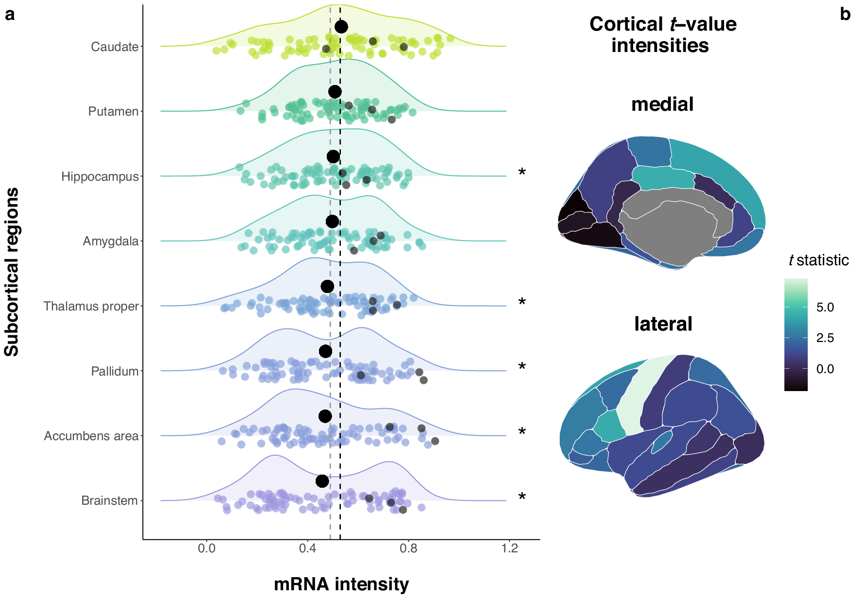 Fig. 5: Expression of the modern OT pathway genes across the human brain.