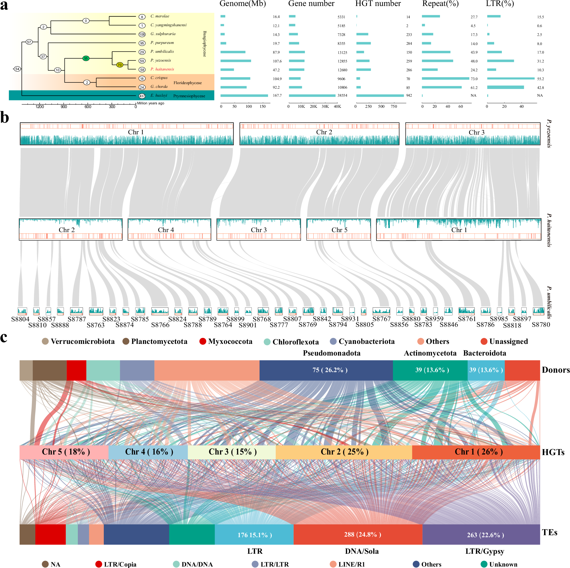 Fig. 1: Comparative analysis of horizontal gene transfer (HGT).