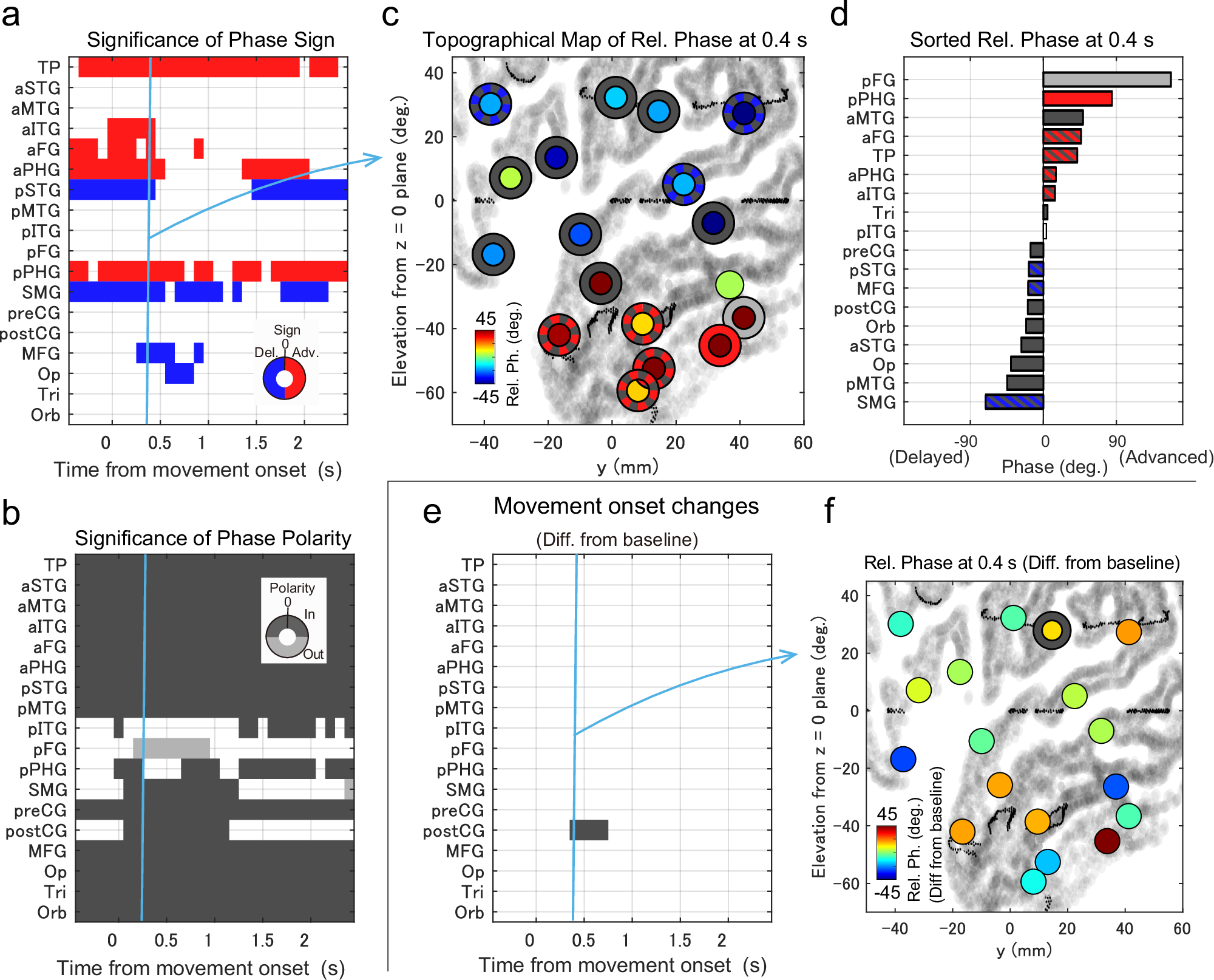 Fig. 4: Relative phases during wrist extension task.