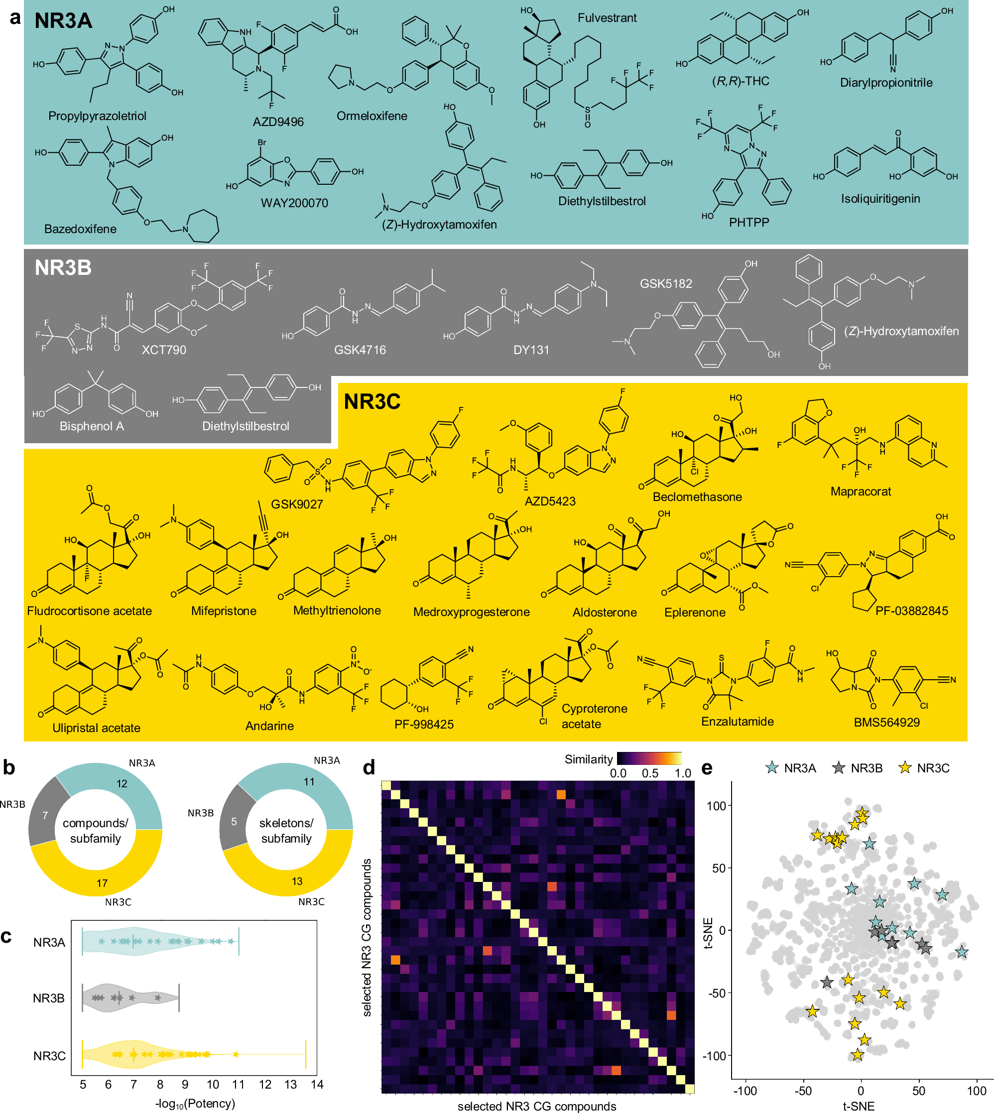 Fig. 4: Final set of 34 NR3 CG compounds.