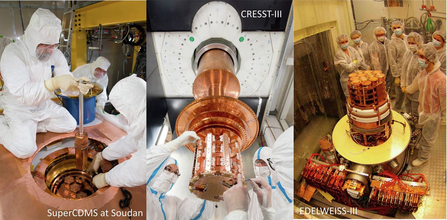 Fig. 7: Selection of past and currently operating cryogenic solid-state detectors developed for direct dark matter searches.