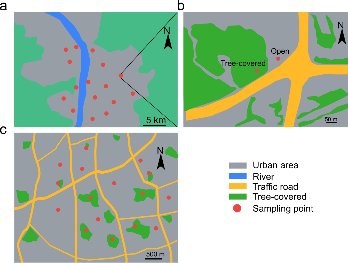 Fig. 9: The distribution patterns of sampling points.
