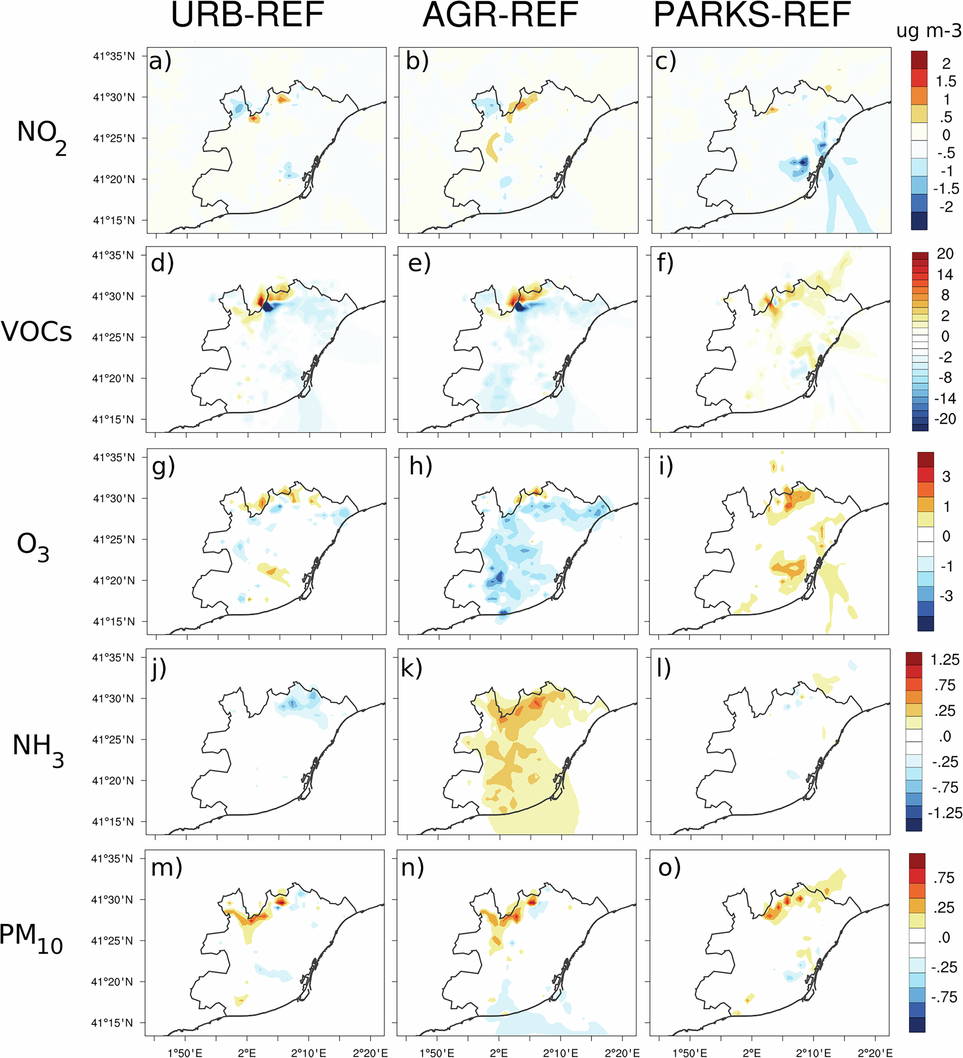 Fig. 4: Morning (6–8 UTC) air quality changes.