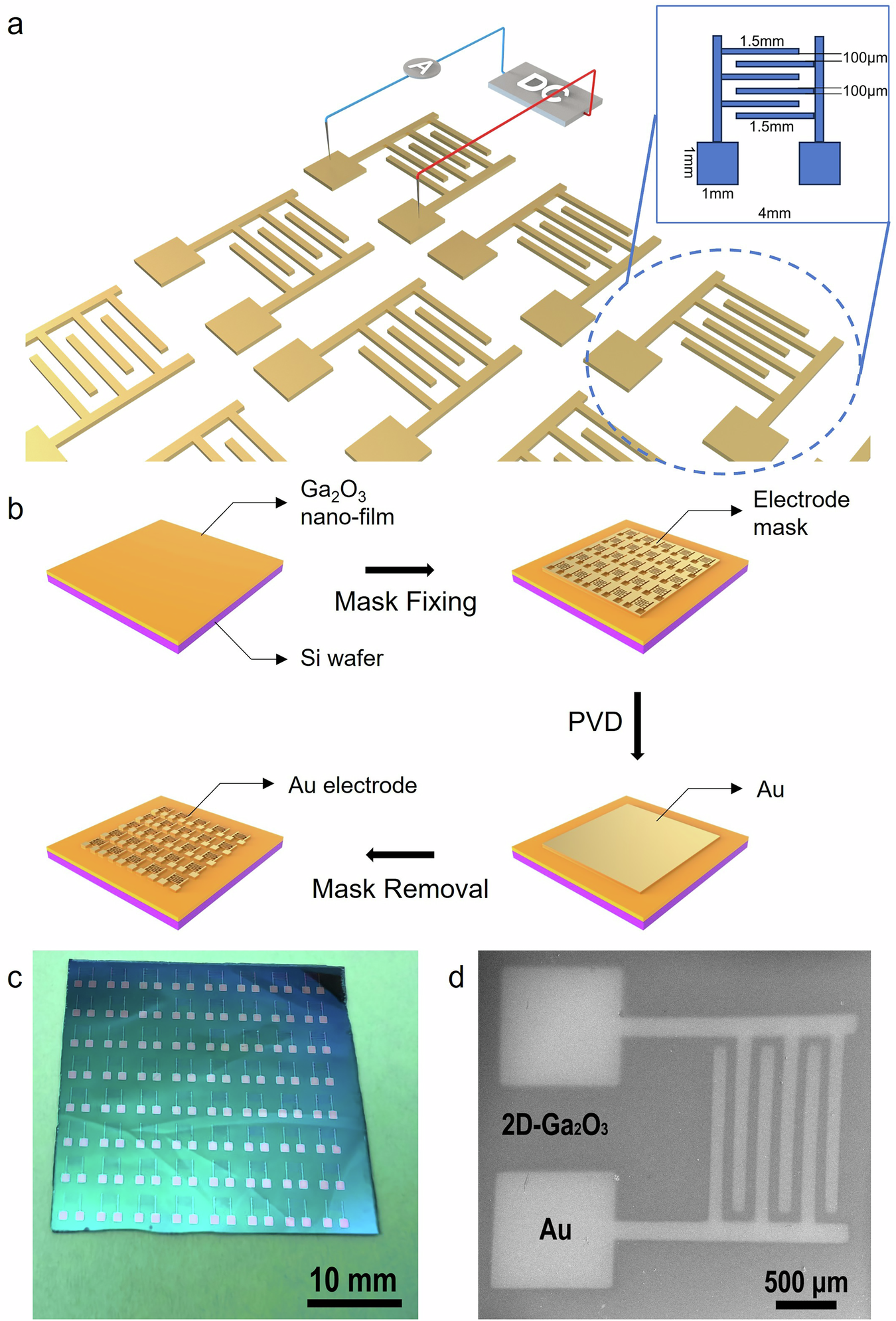 Fig. 3: Printing of Ga2O3-based X-ray detector arrays.