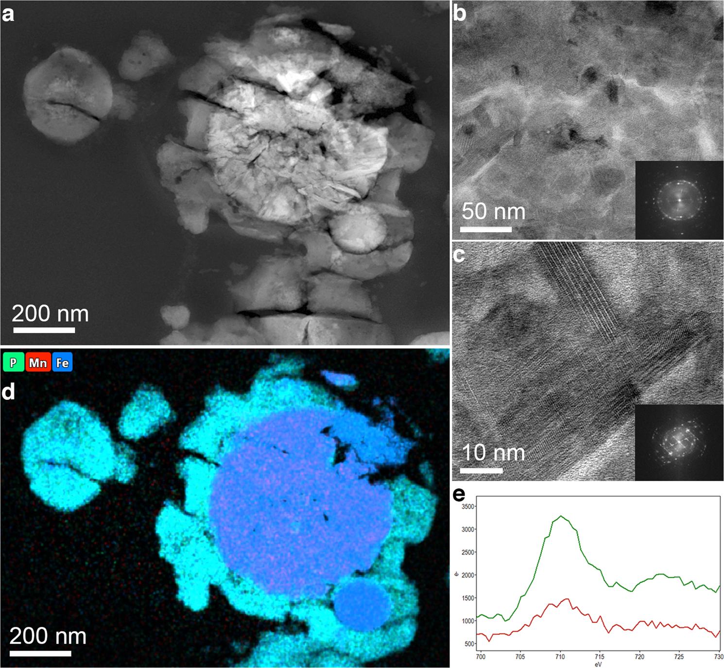 Fig. 4: Nanoanalytical spectroscopy investigations of M. sedula grown on NWA 7034.