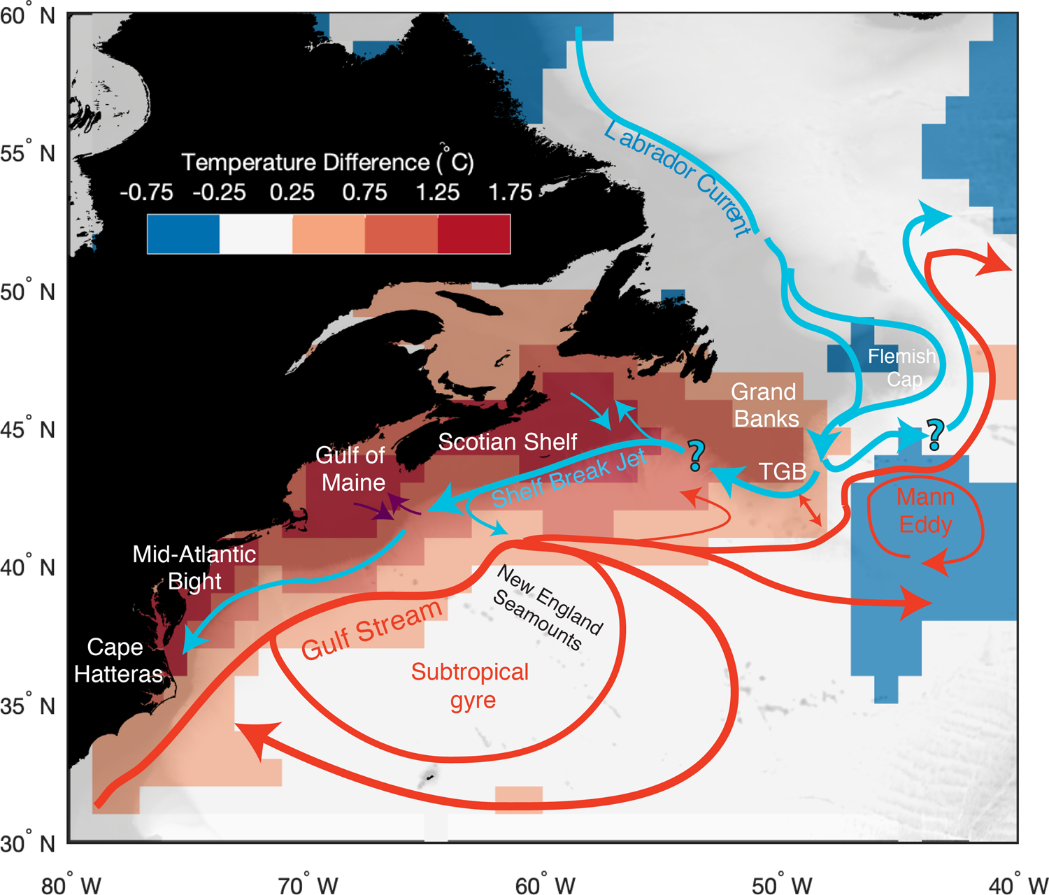 Changes in the Gulf Stream preceded rapid warming of the Northwest Atlantic  Shelf