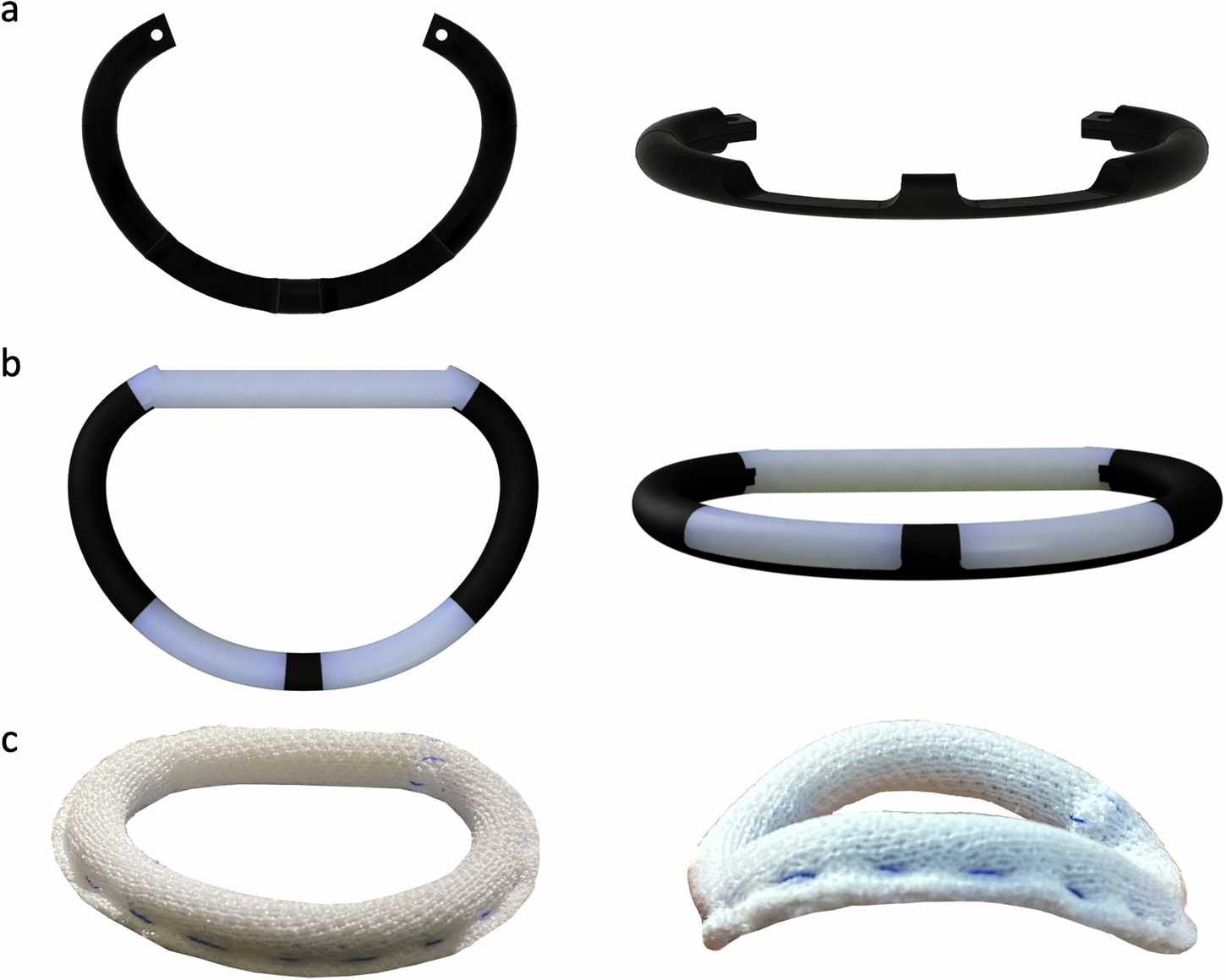 Fig. 2: Design and final prototype of the novel mitral annuloplasty ring.