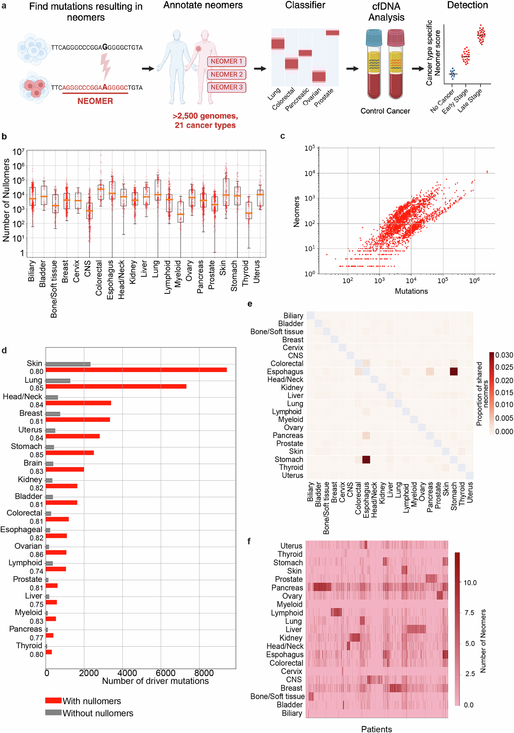 Fig. 1: Neomers can detect cancer tissue of origin.