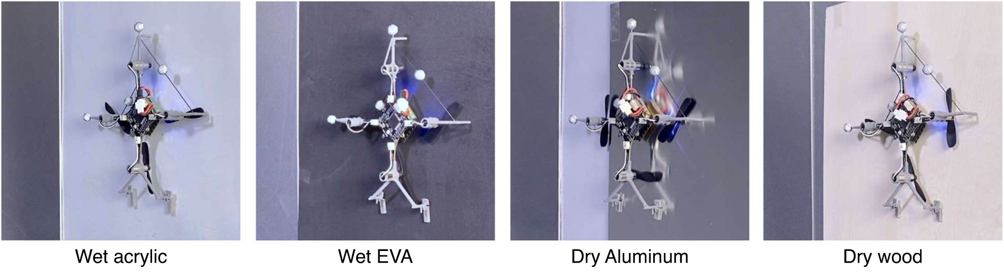 Fig. 7: Example images of the robot taken from wall-perching flights.