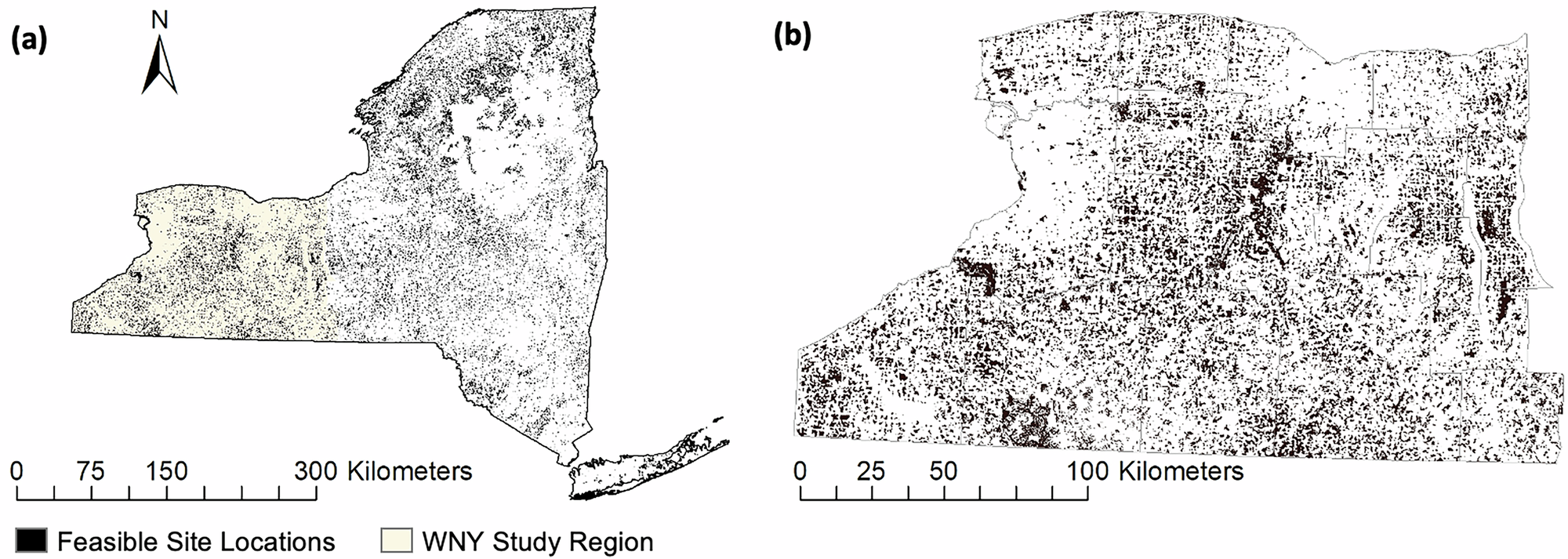 Fig. 1: Potential anaerobic digester locations in New York State.
