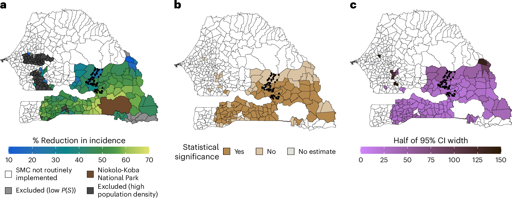Fig. 5: Spatial distribution of the transported effects of MDA.