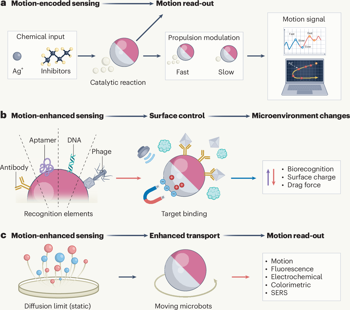 Nano- and microrobots for on-the-fly sensing