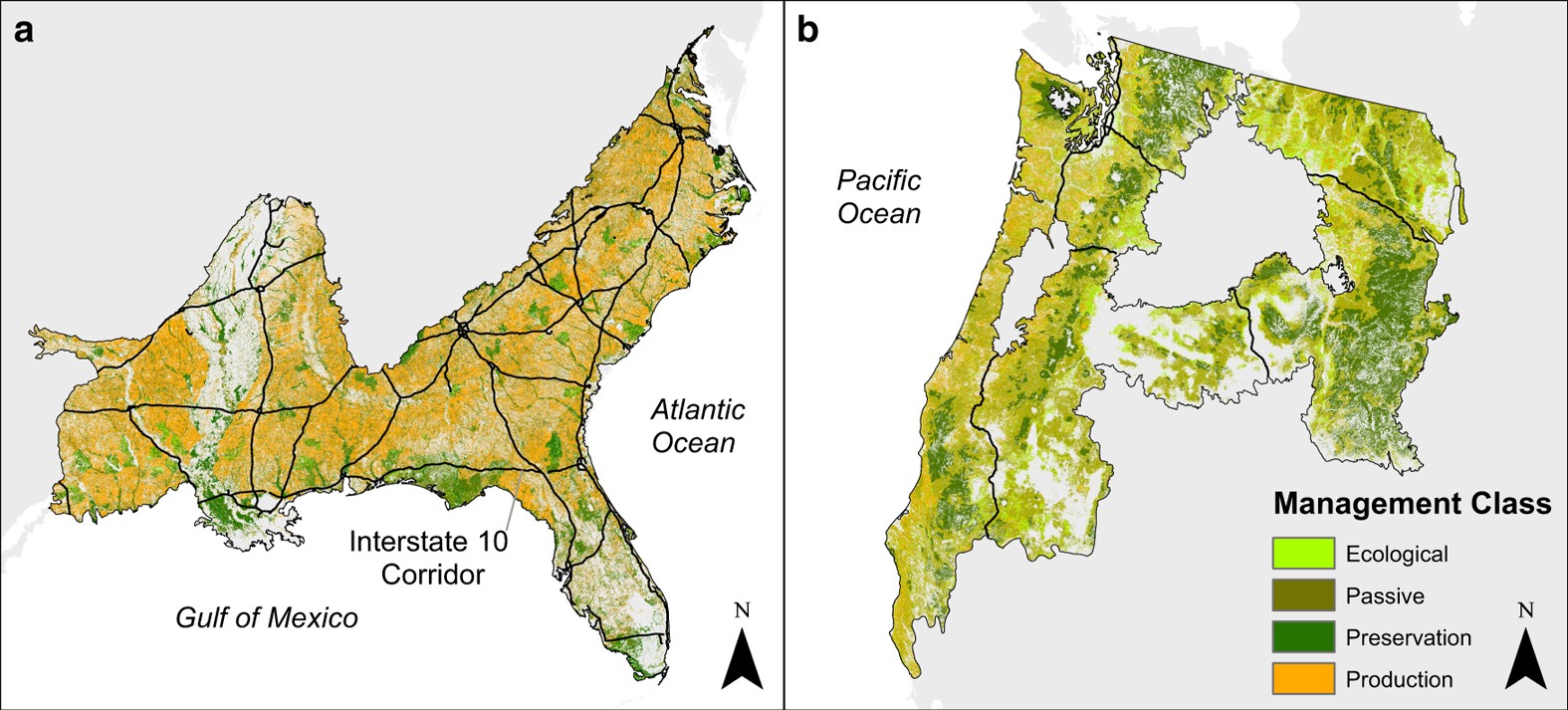 Regional-scale management maps for forested areas of the Southeastern  United States and the US Pacific Northwest | Scientific Data