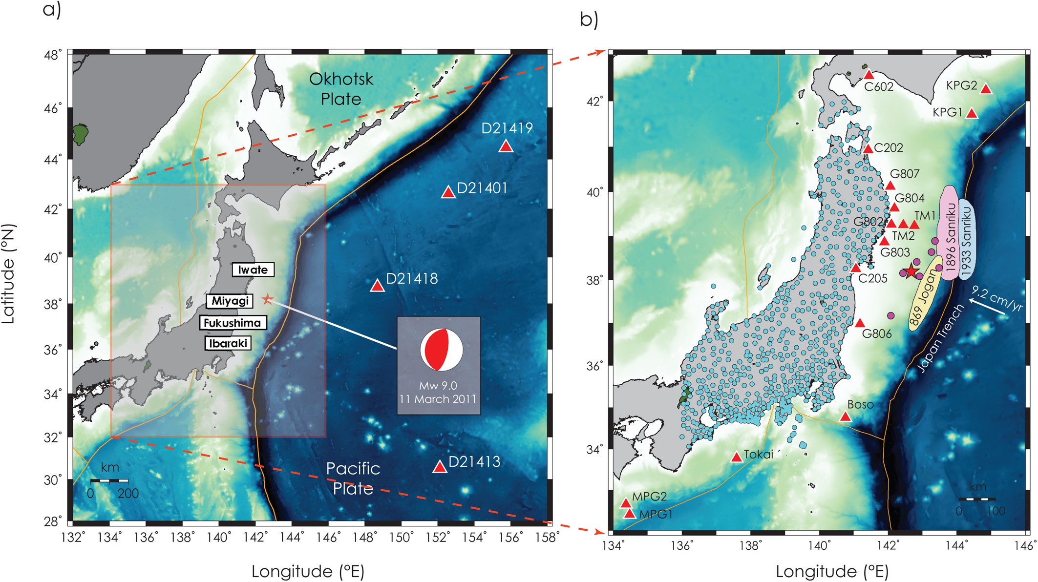 tohoku earthquake map