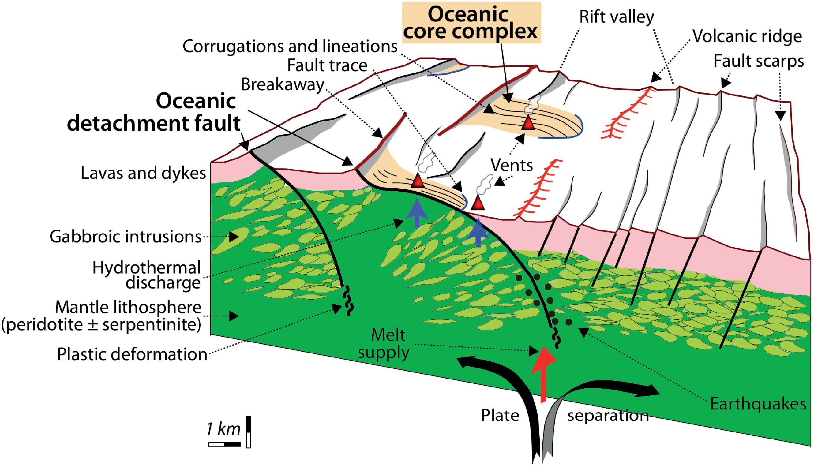 Sea floor spreading labeled diagram