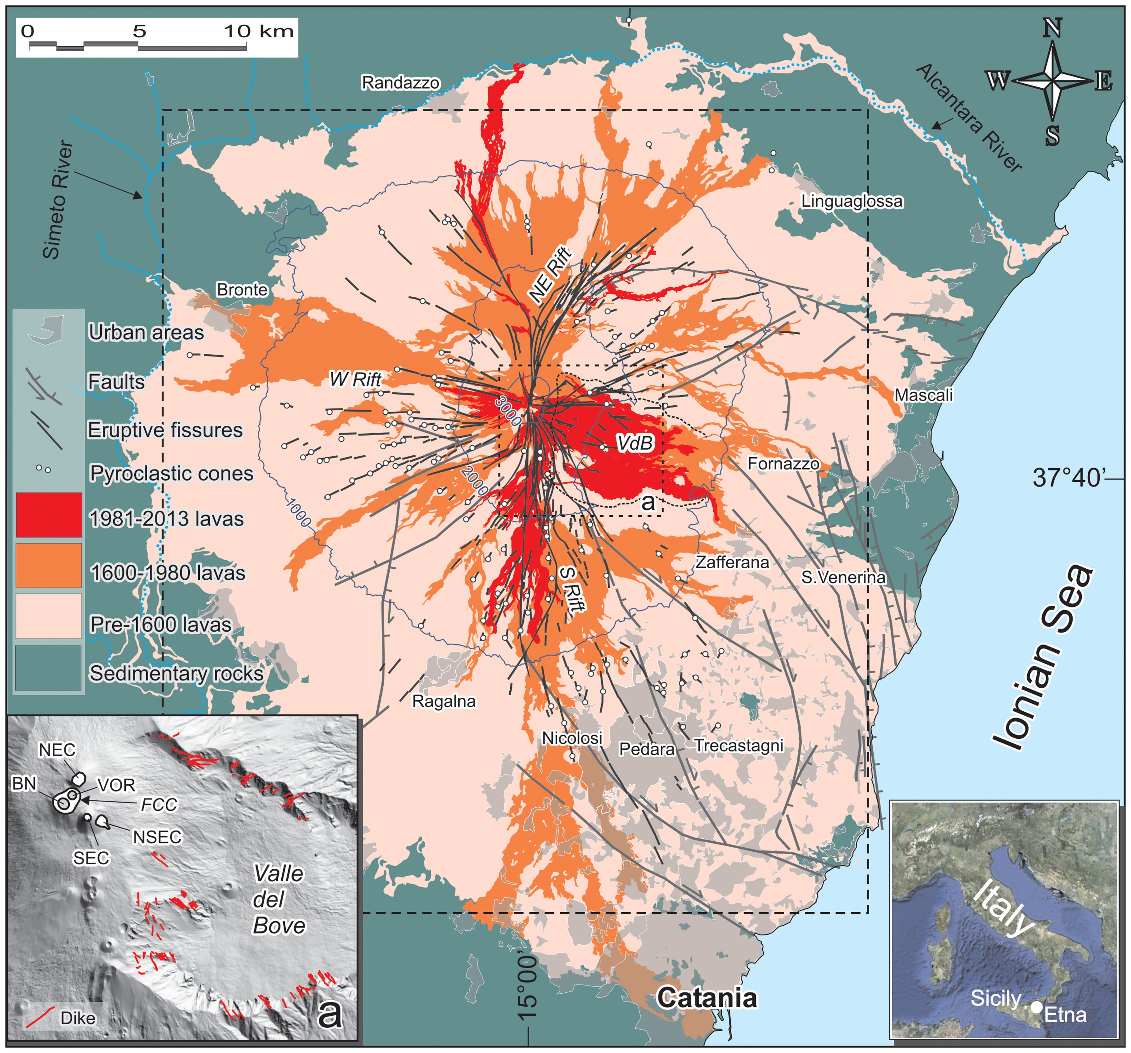 Lava flow hazards at Mount Etna: constraints imposed by eruptive history  and numerical simulations | Scientific Reports