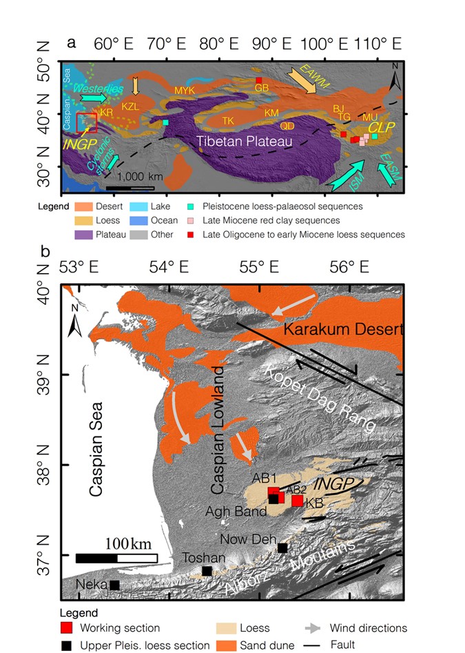 Figure 1: Location of the studied sections.