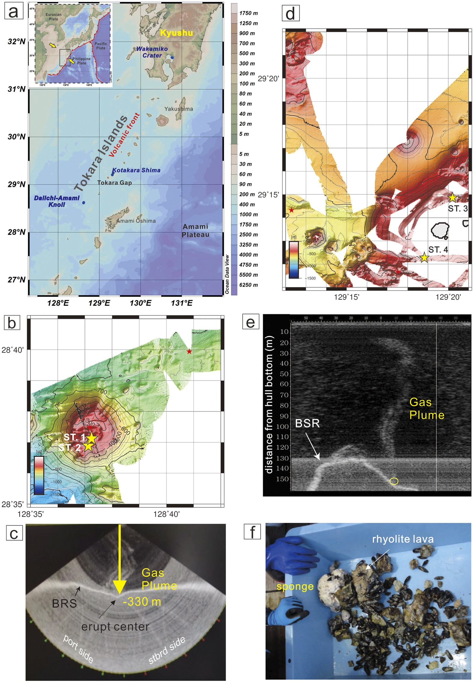 Helium and methane sources and fluxes of shallow submarine hydrothermal  plumes near the Tokara Islands, Southern Japan | Scientific Reports