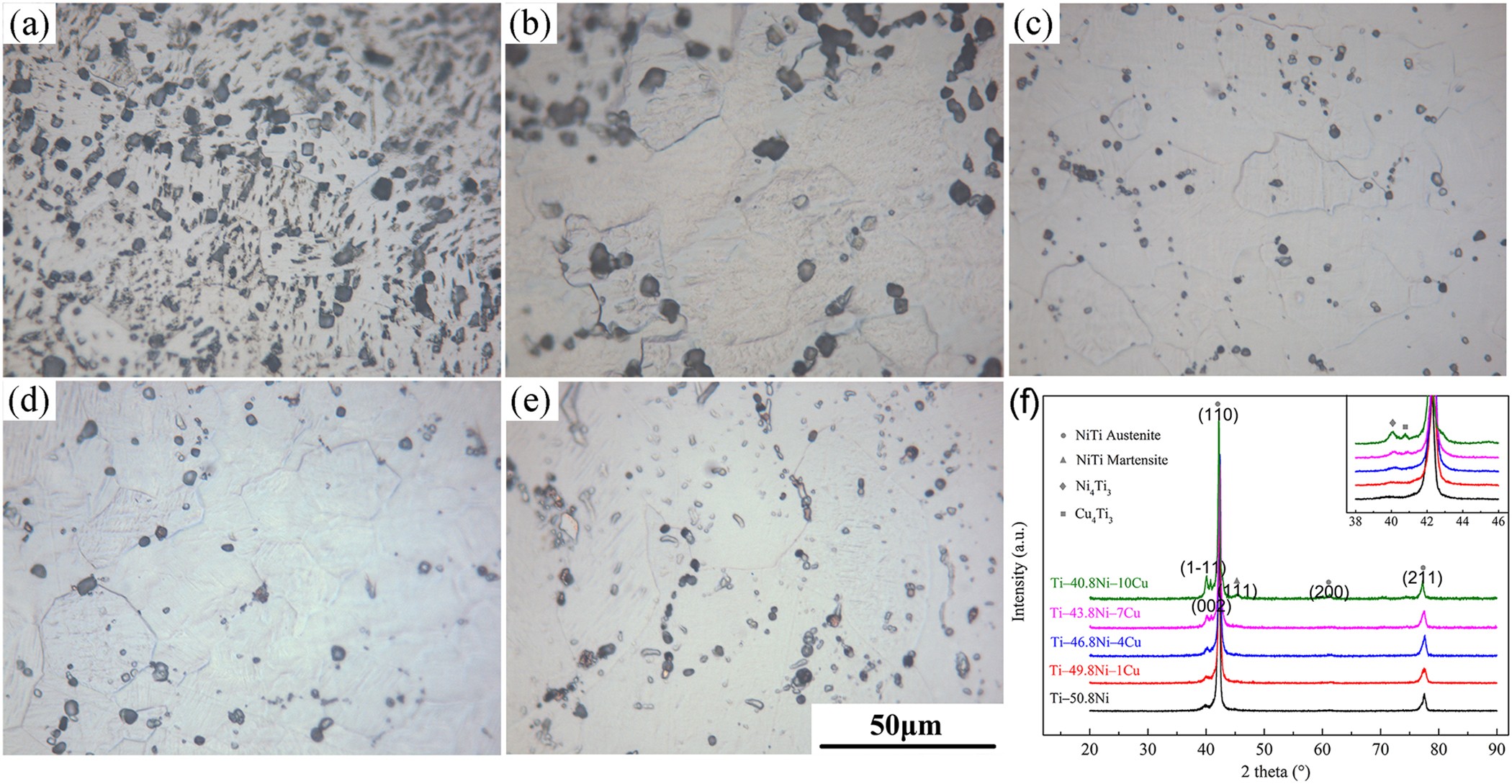 Design and development of novel antibacterial Ti-Ni-Cu shape memory alloys  for biomedical application | Scientific Reports