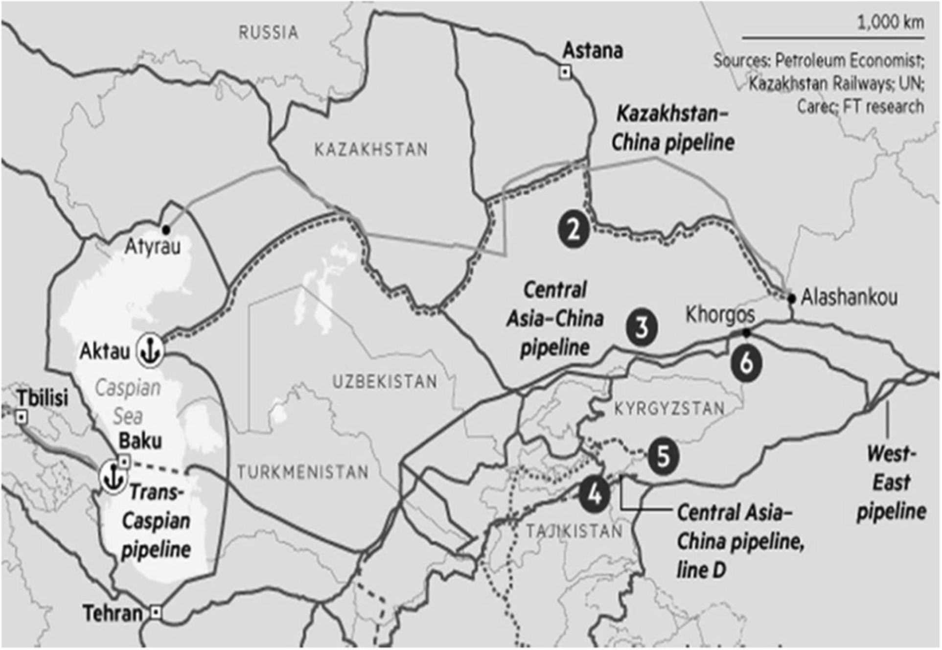 Resultado de imagem para pictures of Pipeline s map of Central Asia