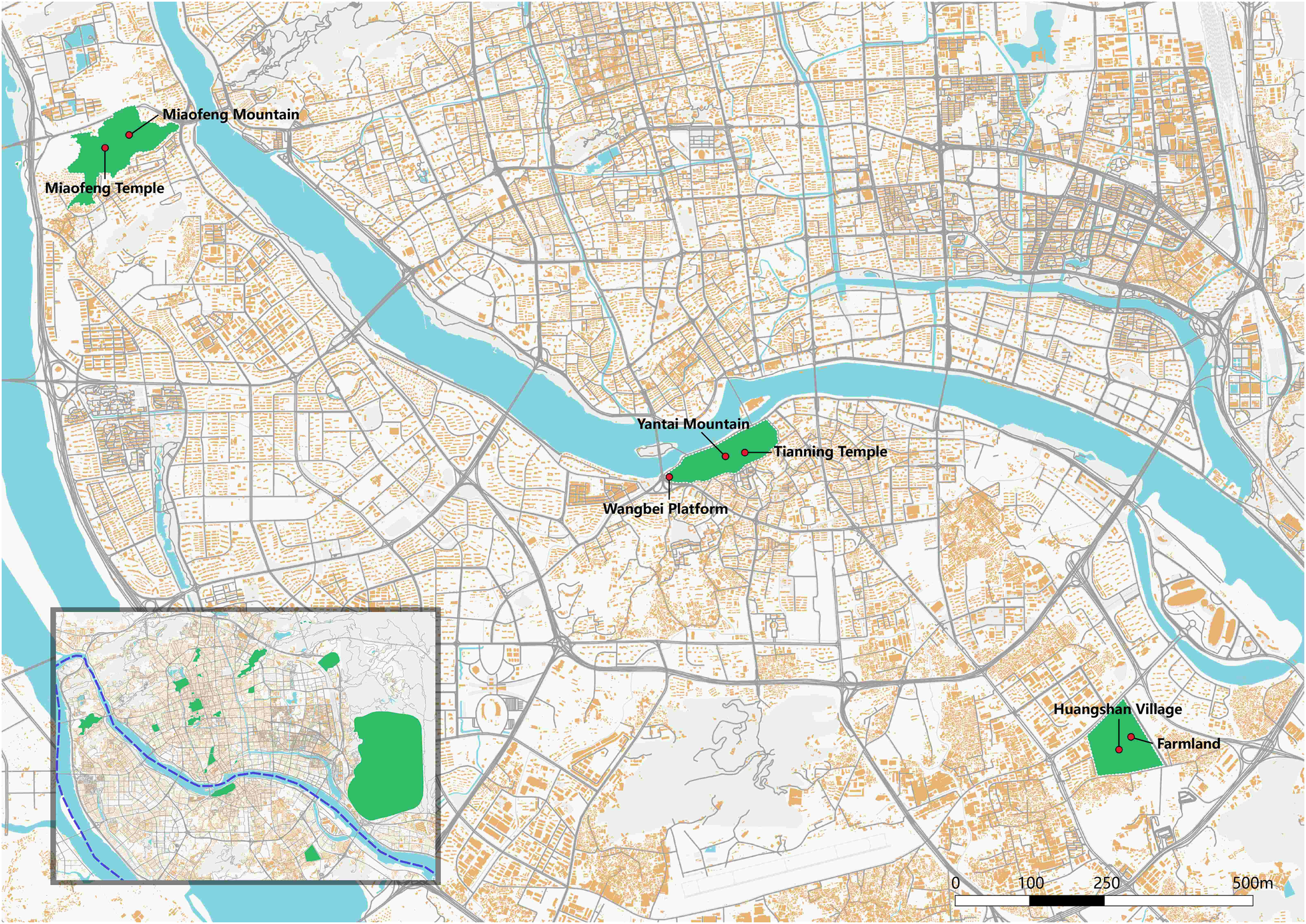 Fig. 9: Distribution of historical and cultural heritage in Cangshan District.