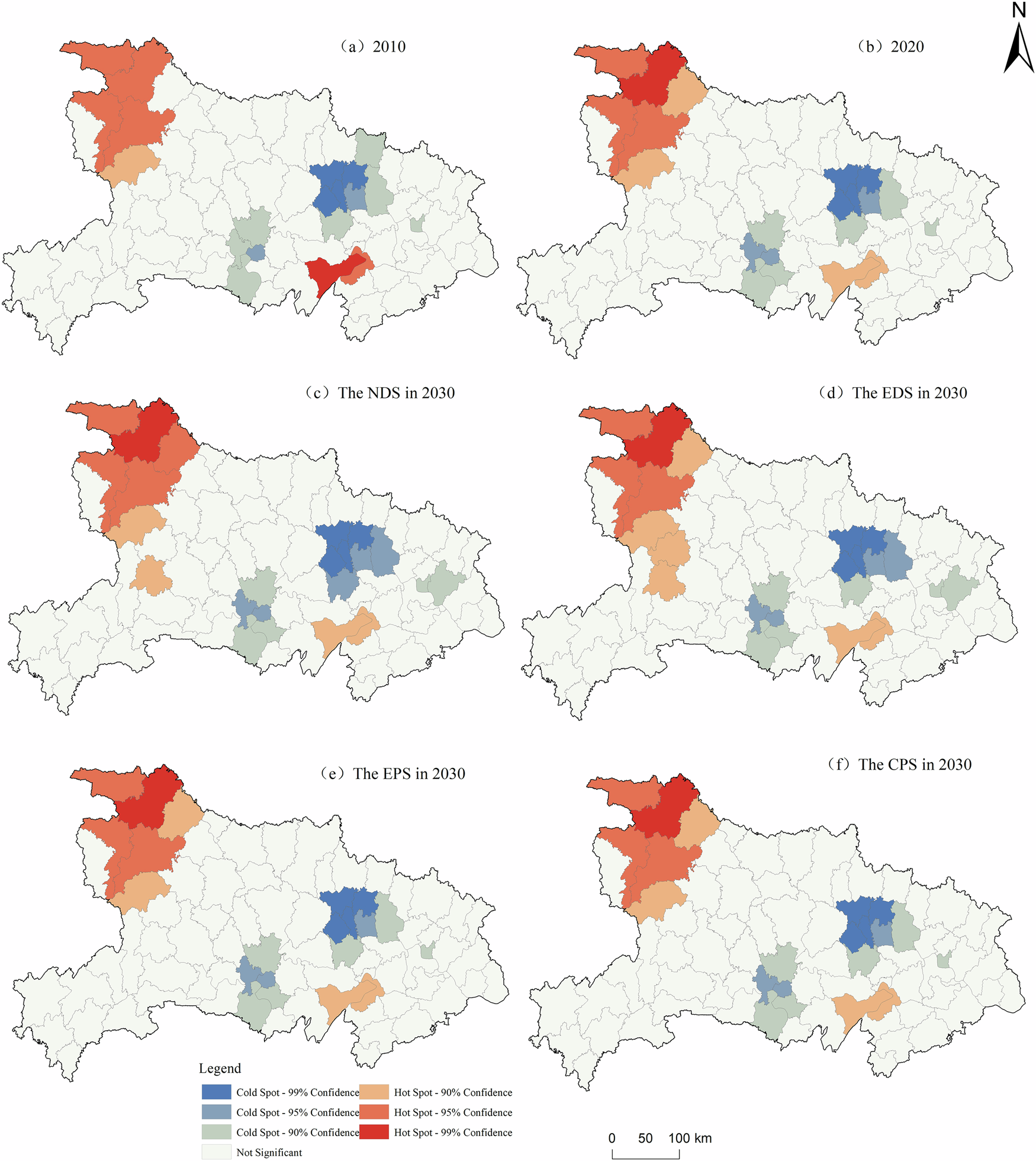 Fig. 7: Spatial distribution of cold/hotspot of ESV.