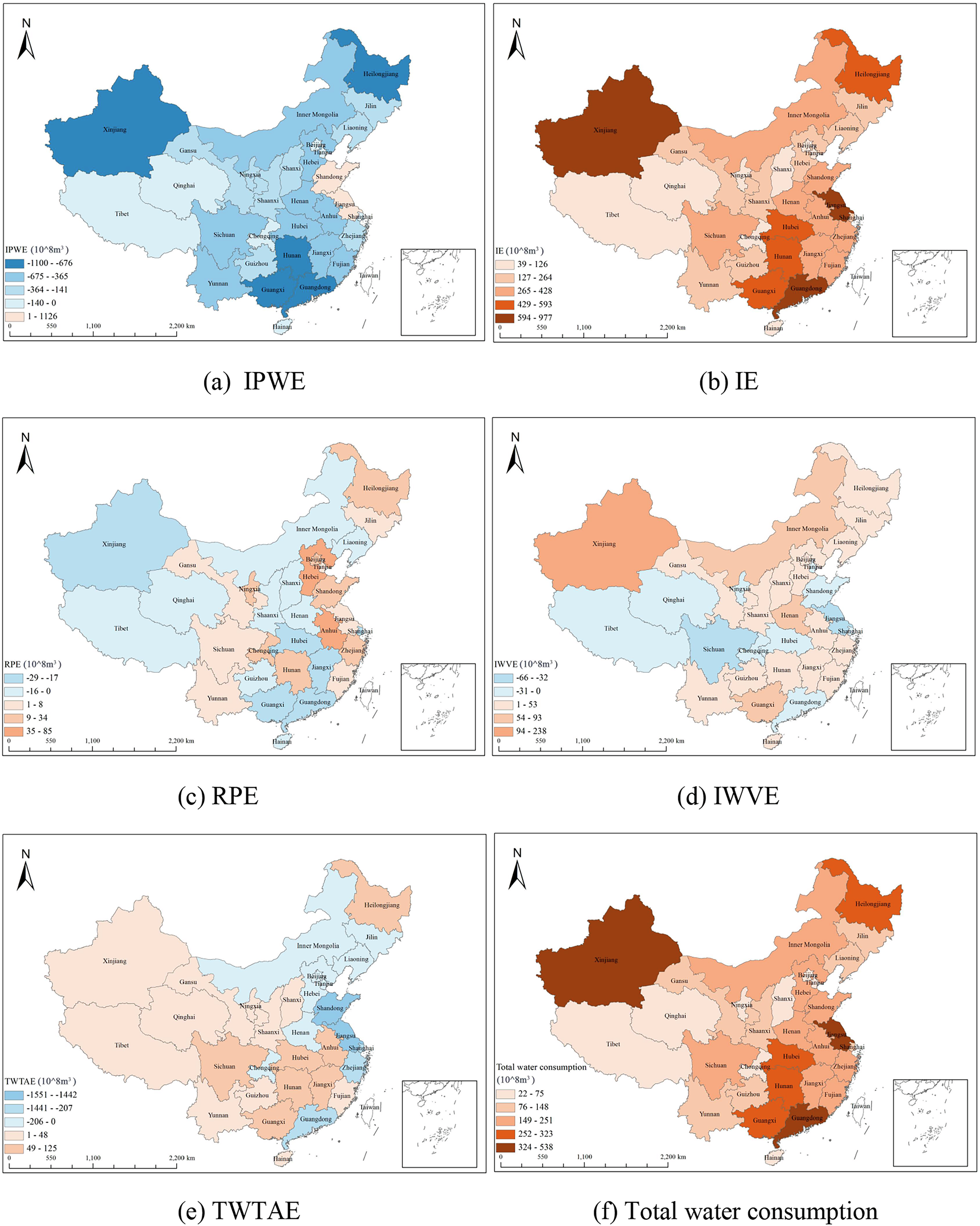 Fig. 2: Distribution of driving factors in China’s Provinces from 2000 to 2019.