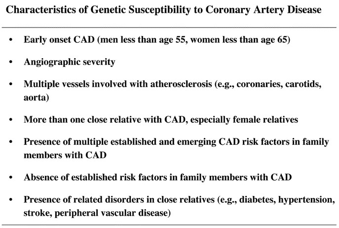 Genetic evaluation for coronary artery disease | Genetics in Medicine