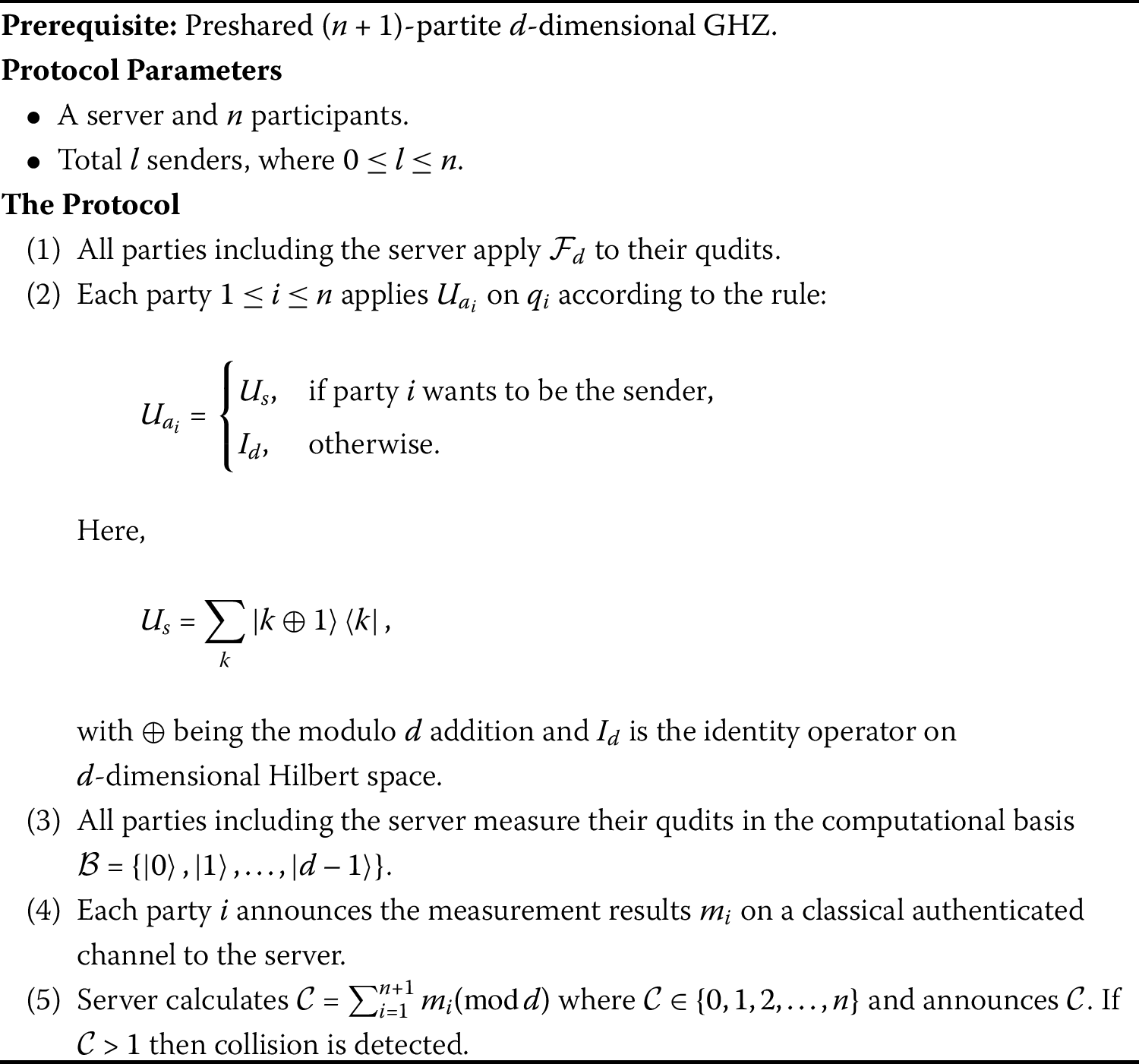 Protocol 1