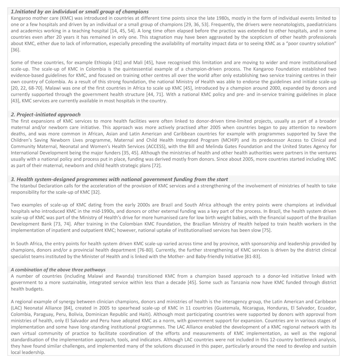 Kangaroo mother care: a multi-country analysis of health system bottlenecks  and potential solutions | BMC Pregnancy and Childbirth | Full Text