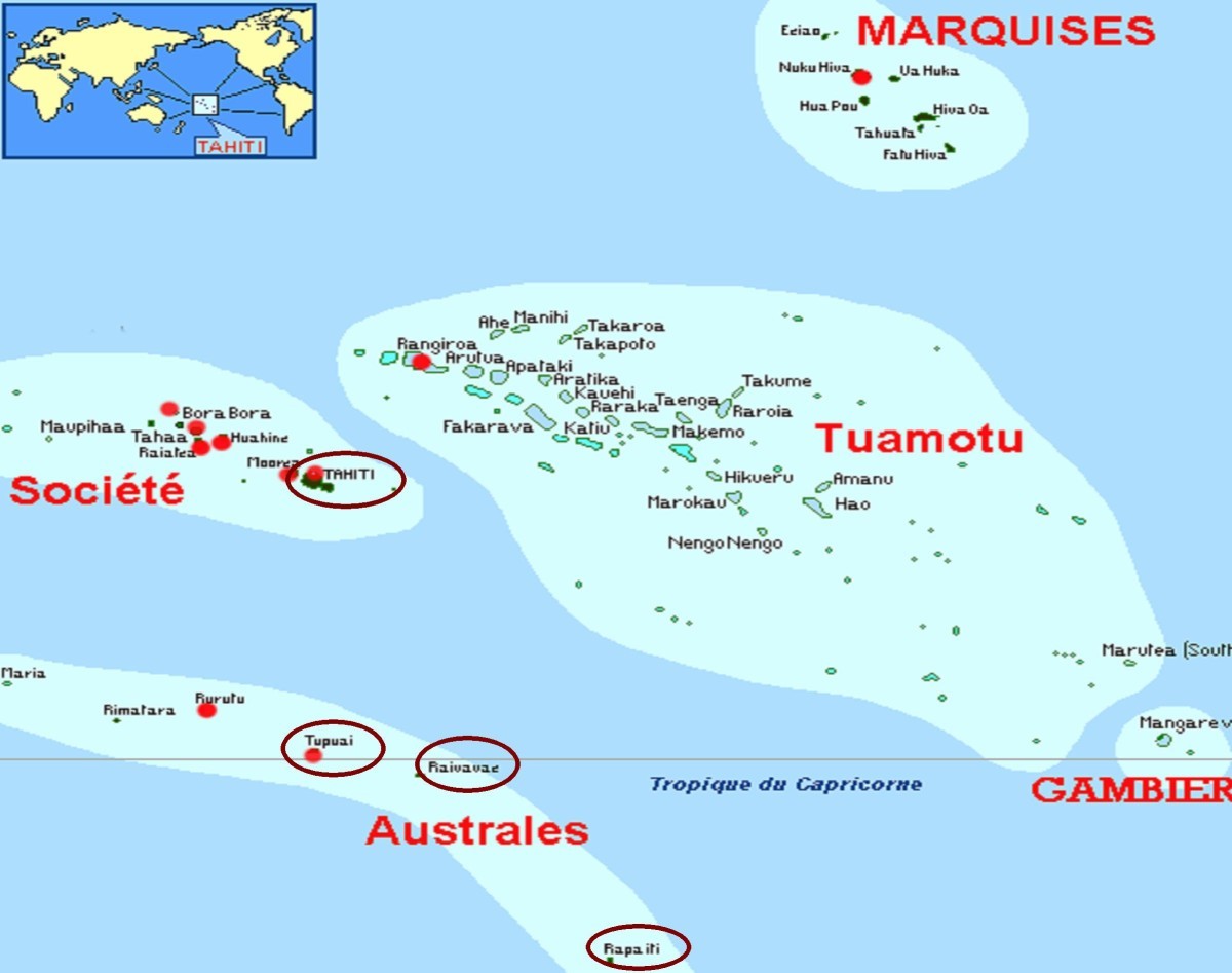 Французская полинезия карта