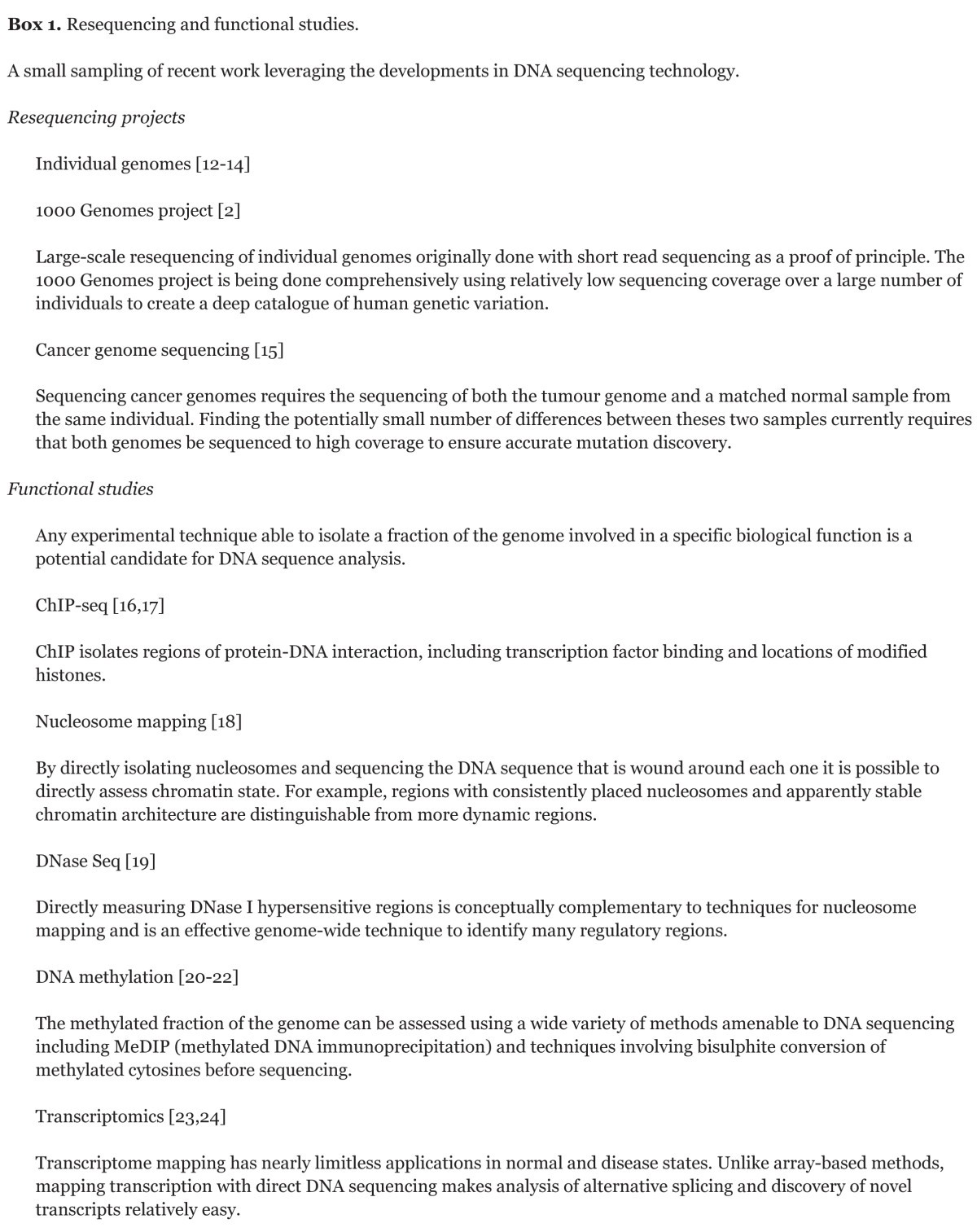 Box 1. Resequencing and functional studies