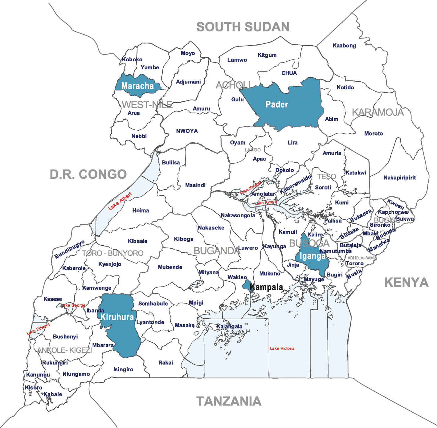 Map Of Uganda With New Districts Prevalence And Factors Associated With Asthma Among Adolescents And Adults  In Uganda: A General Population Based Survey | Bmc Public Health | Full Text