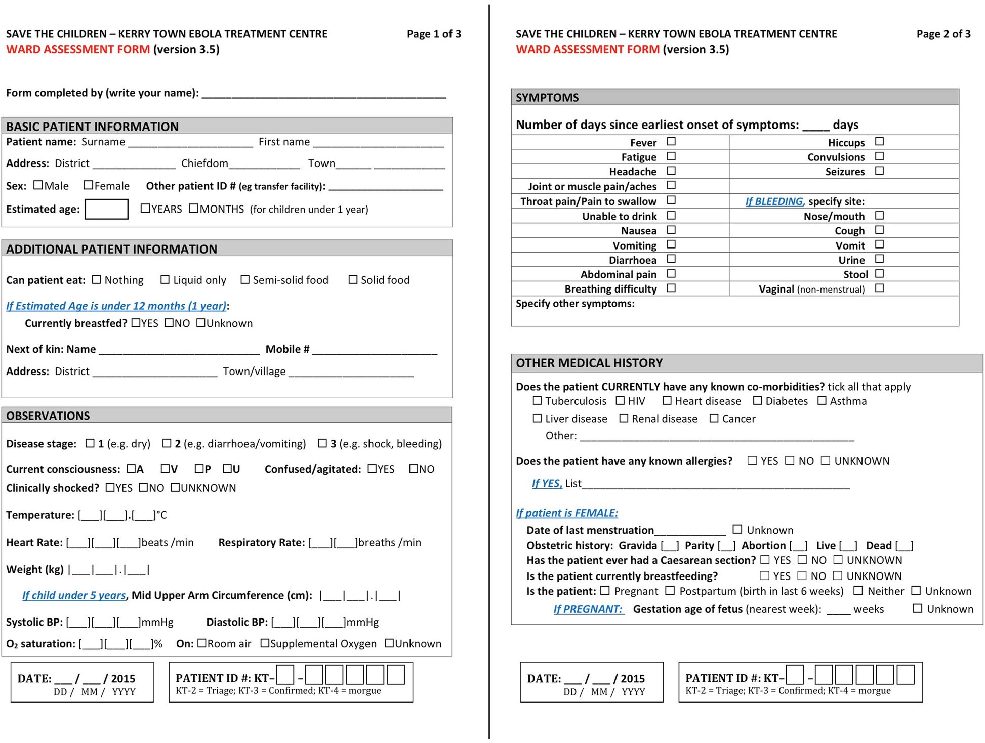 Improving health information systems during an emergency: lessons and  recommendations from an Ebola treatment centre in Sierra Leone | BMC  Medical Informatics and Decision Making | Full Text