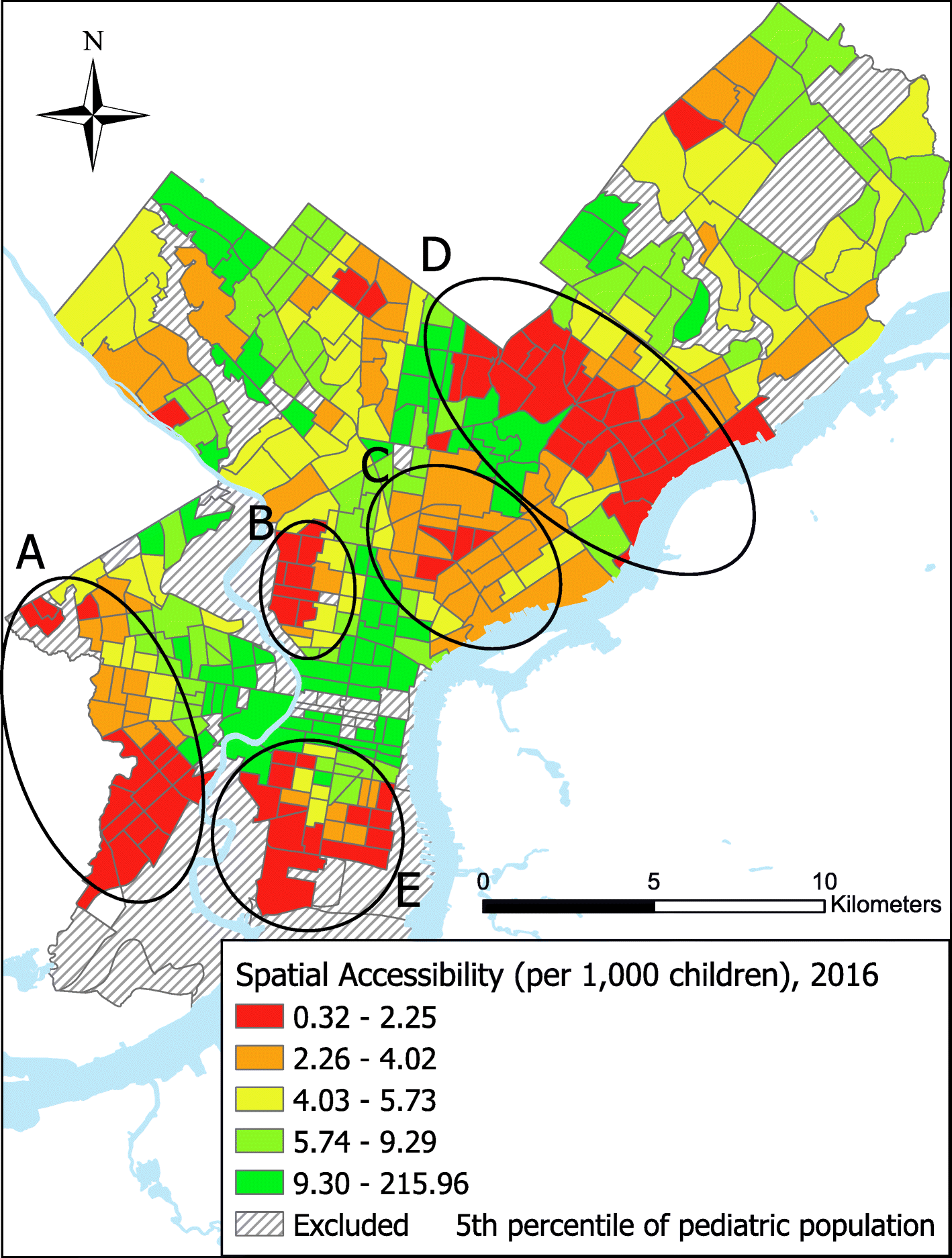 Spatial accessibility to pediatric primary care in Philadelphia: an  area-level cross sectional analysis | International Journal for Equity in  Health | Full Text