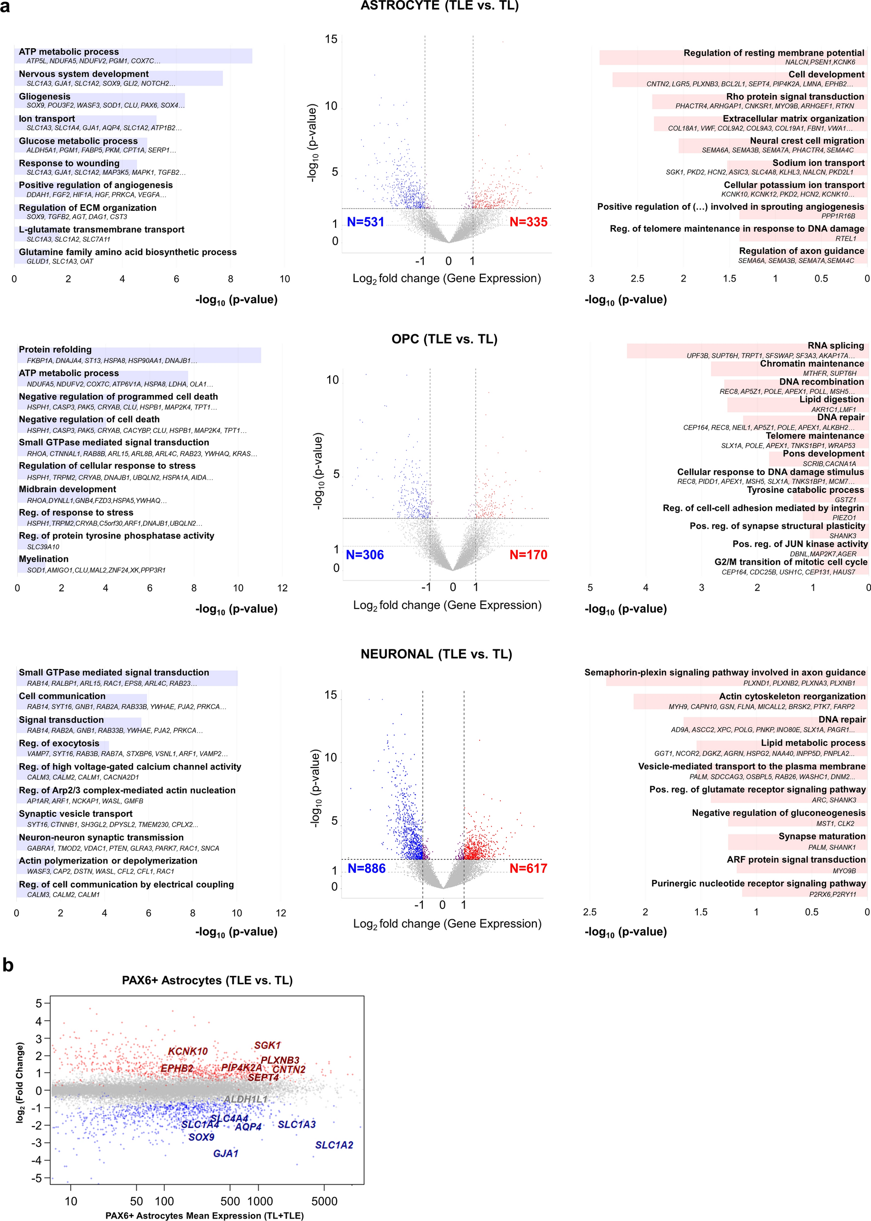 Volcano plots of differential expression analysis overall results.