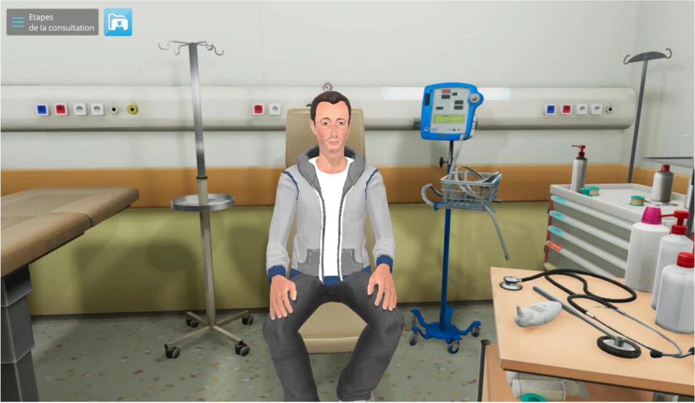 Screenshot of the virtual patient