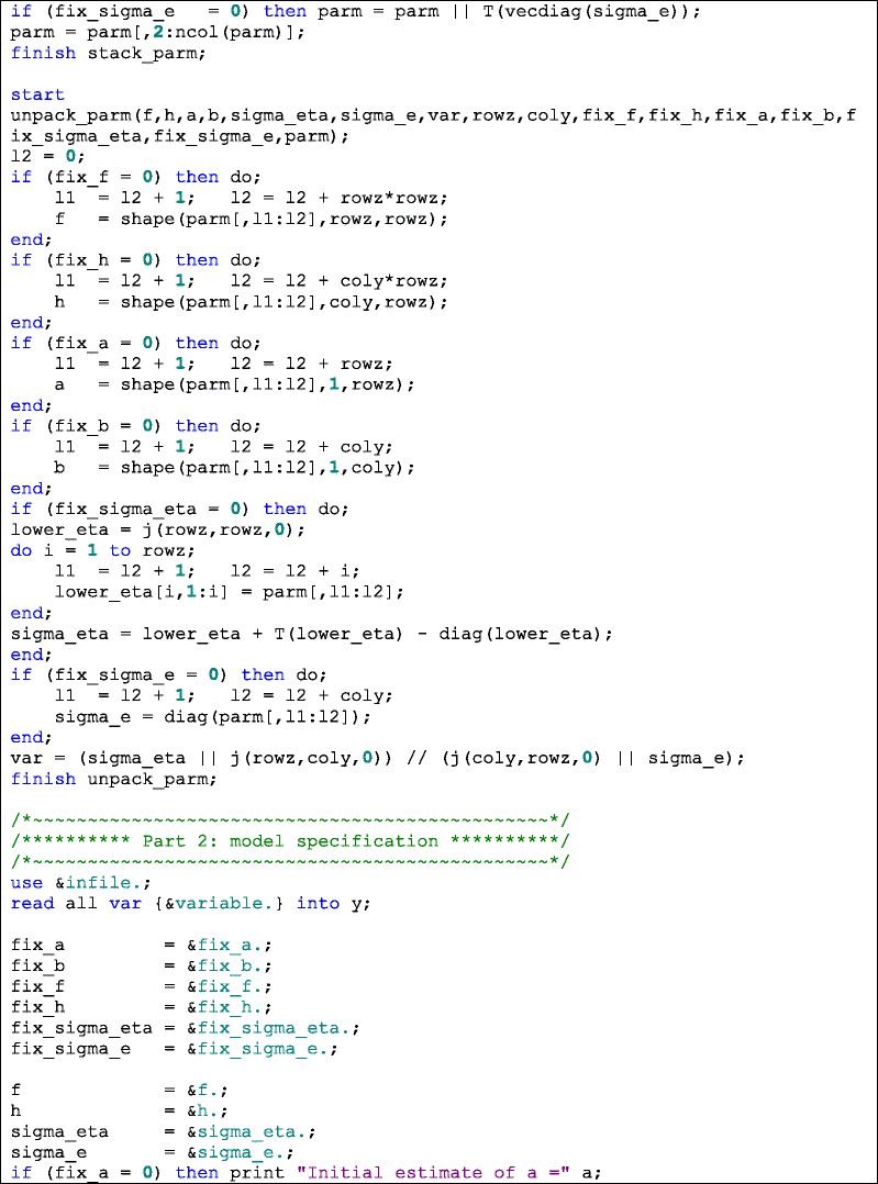 Table 1 A Sas Iml Program Using The Kalman Filter For Estimating State Space Models Springerlink