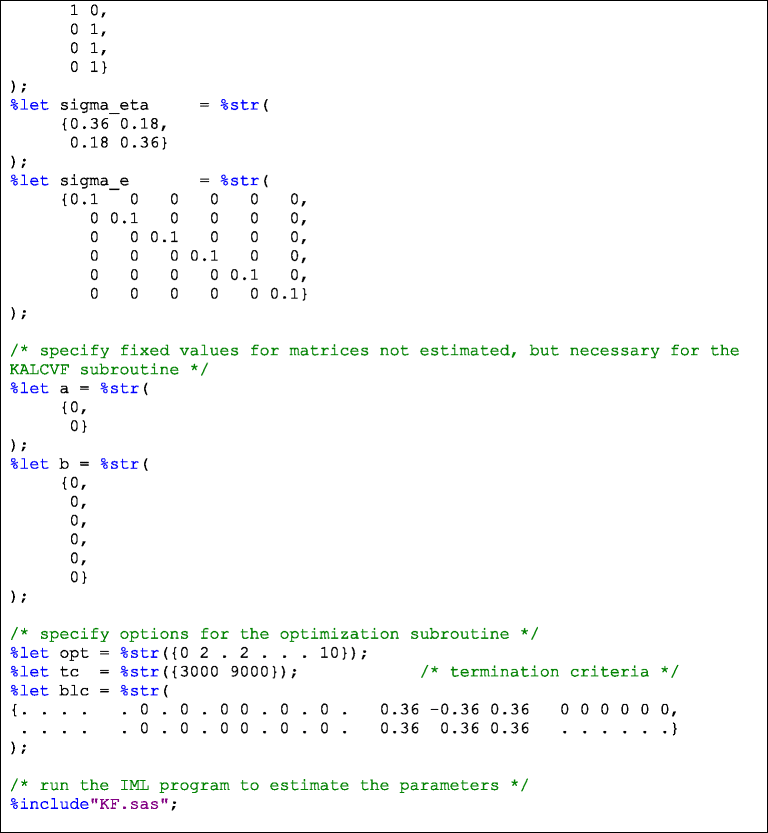 Table 2 A Sas Iml Program Using The Kalman Filter For Estimating State Space Models Springerlink